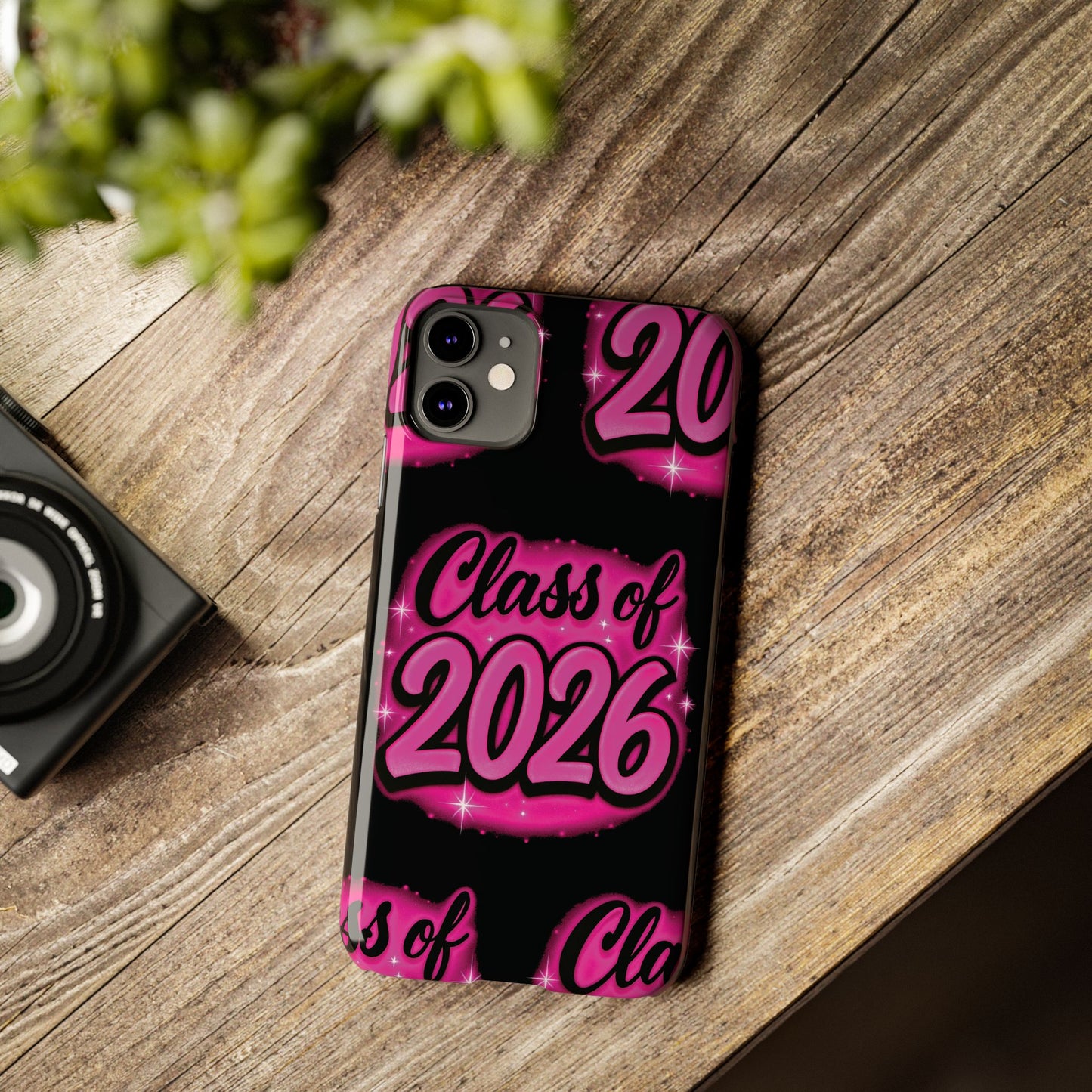 Class of 2026 iPhone Phone Case, Airbrush Graffiti Slim Case Cover,