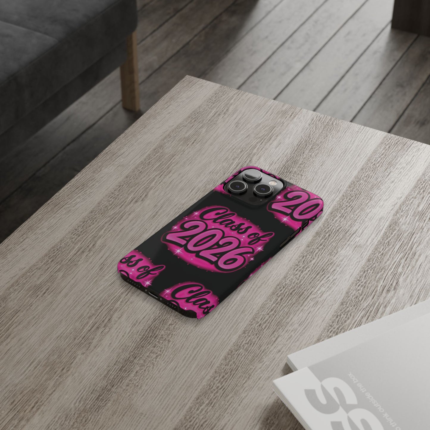 Class of 2026 iPhone Phone Case, Airbrush Graffiti Slim Case Cover,