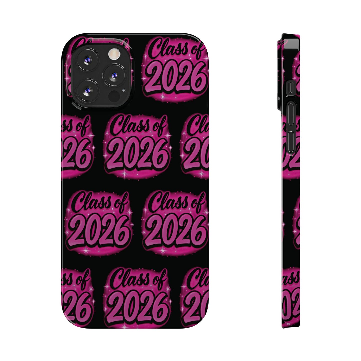 Class of 2026 iPhone Phone Case, Airbrush Graffiti Slim Case Cover,