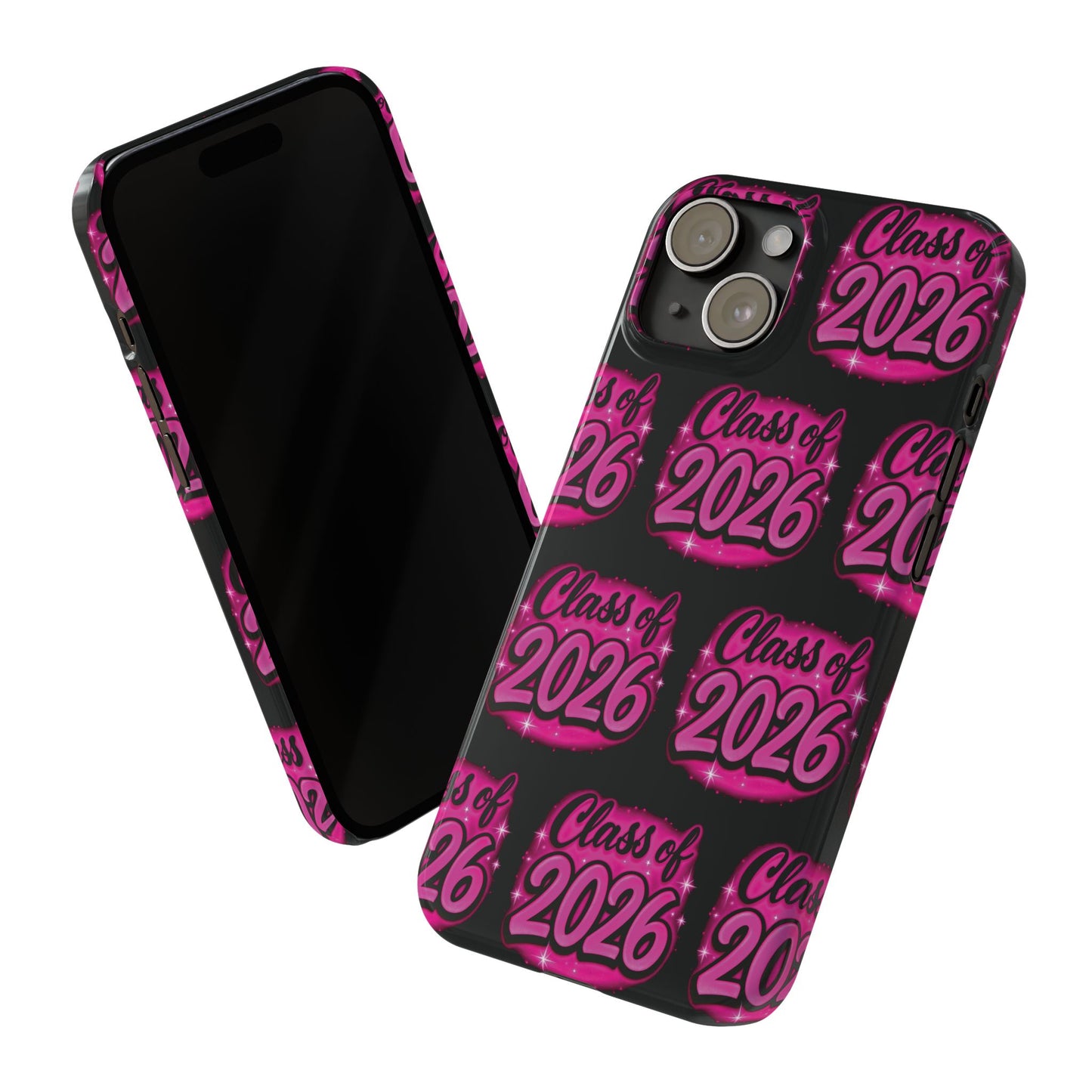 Class of 2026 iPhone Phone Case, Airbrush Graffiti Slim Case Cover,