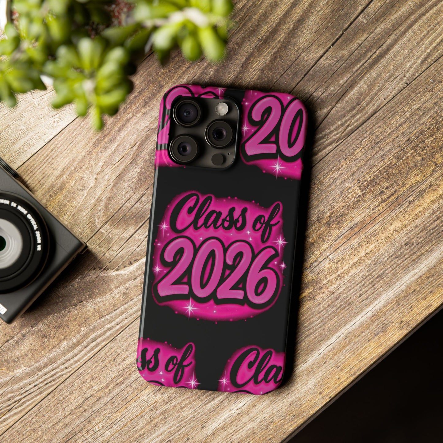 Class of 2026 iPhone Phone Case, Airbrush Graffiti Slim Case Cover,