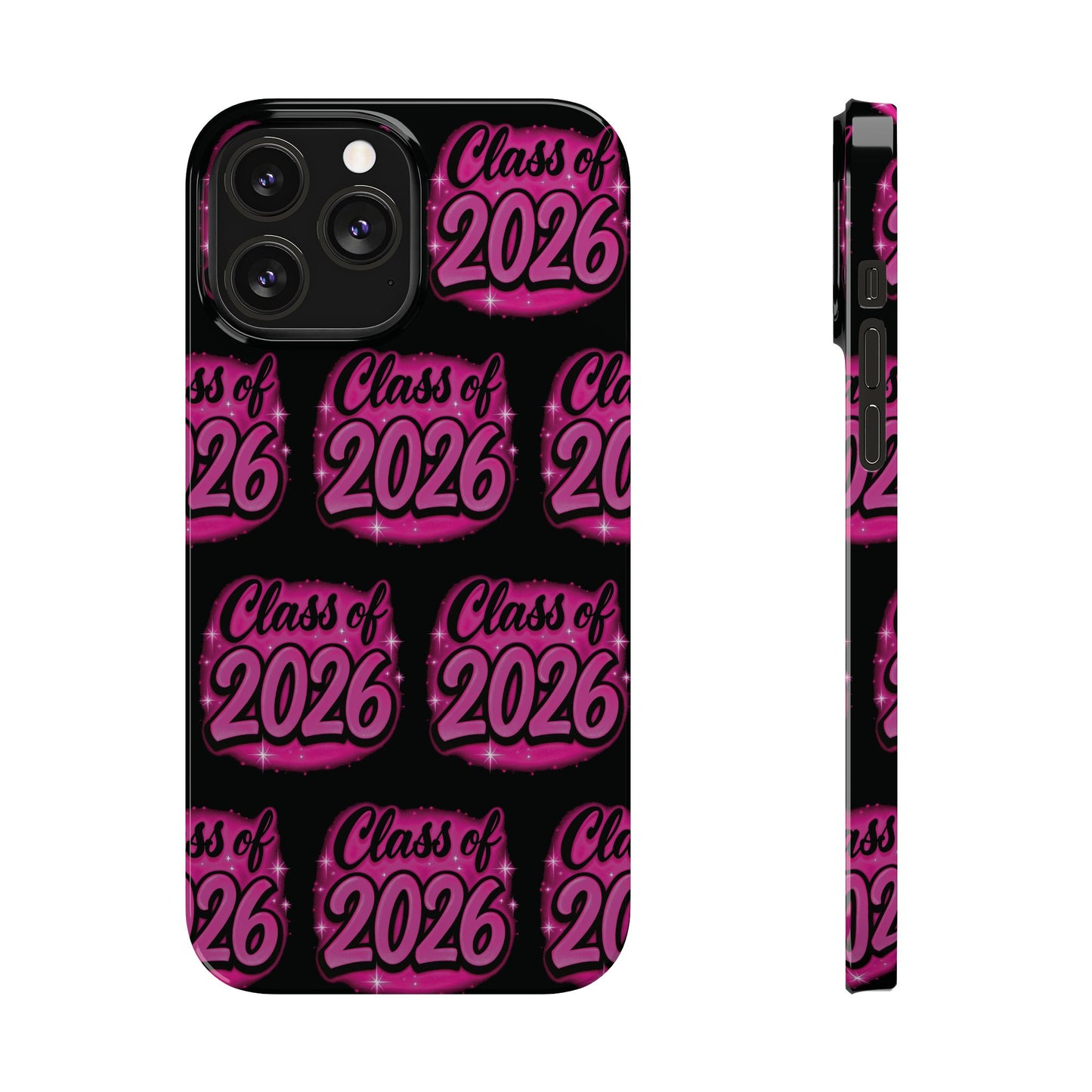 Class of 2026 iPhone Phone Case, Airbrush Graffiti Slim Case Cover,