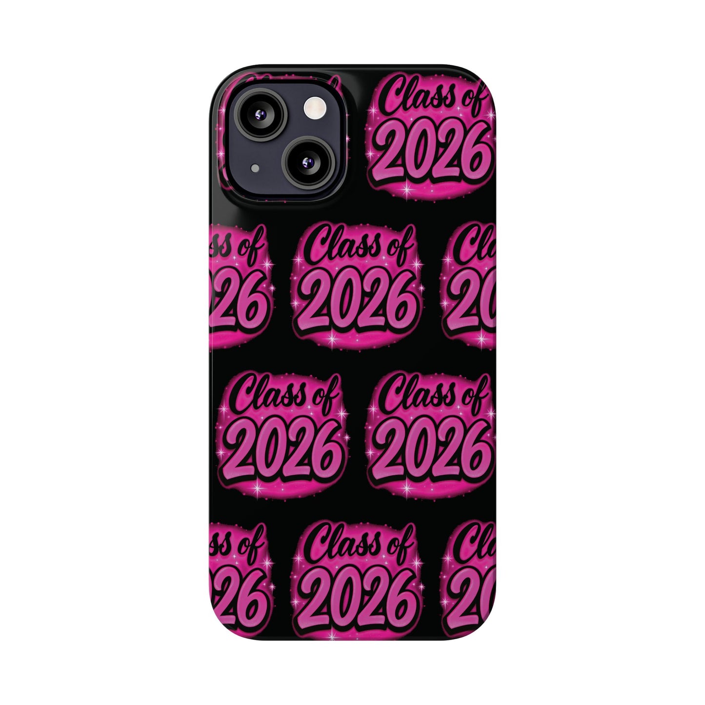 Class of 2026 iPhone Phone Case, Airbrush Graffiti Slim Case Cover,