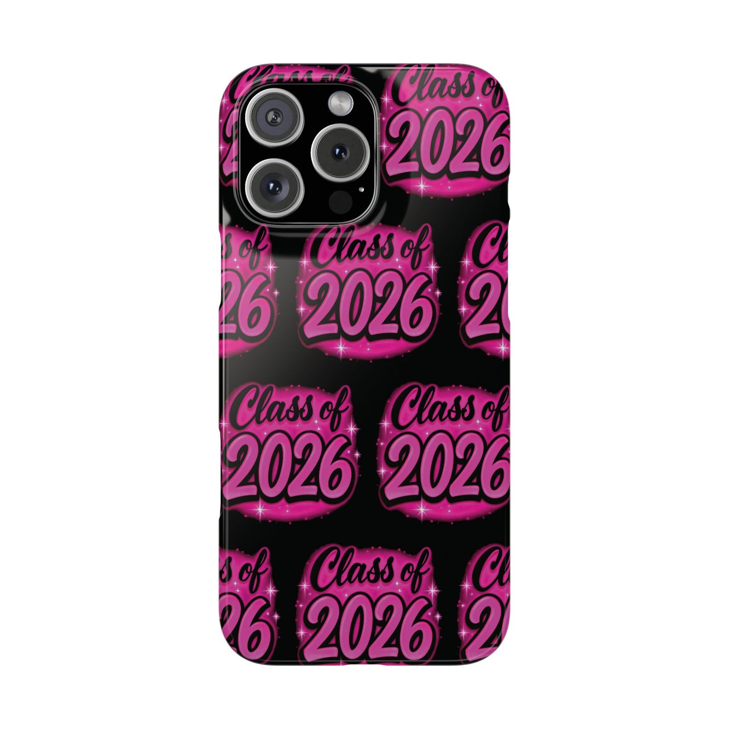 Class of 2026 iPhone Phone Case, Airbrush Graffiti Slim Case Cover,