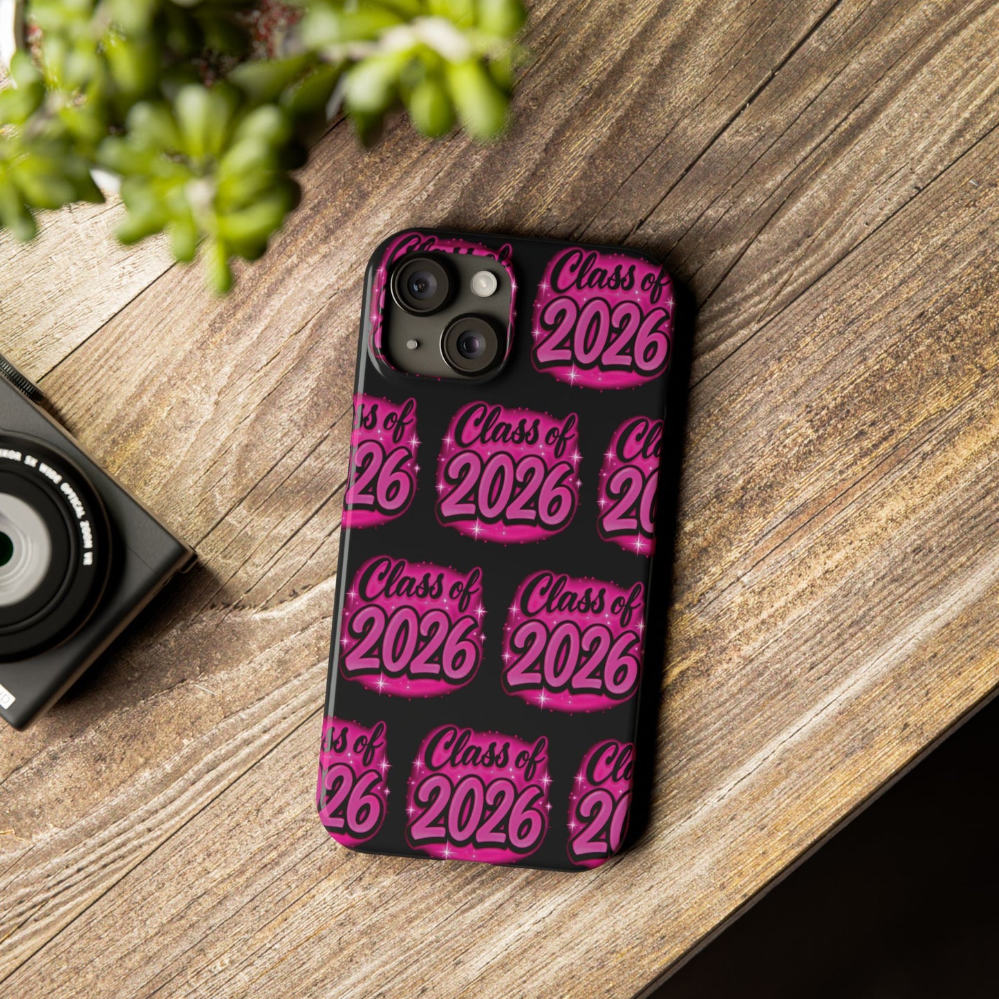 Class of 2026 iPhone Phone Case, Airbrush Graffiti Slim Case Cover,