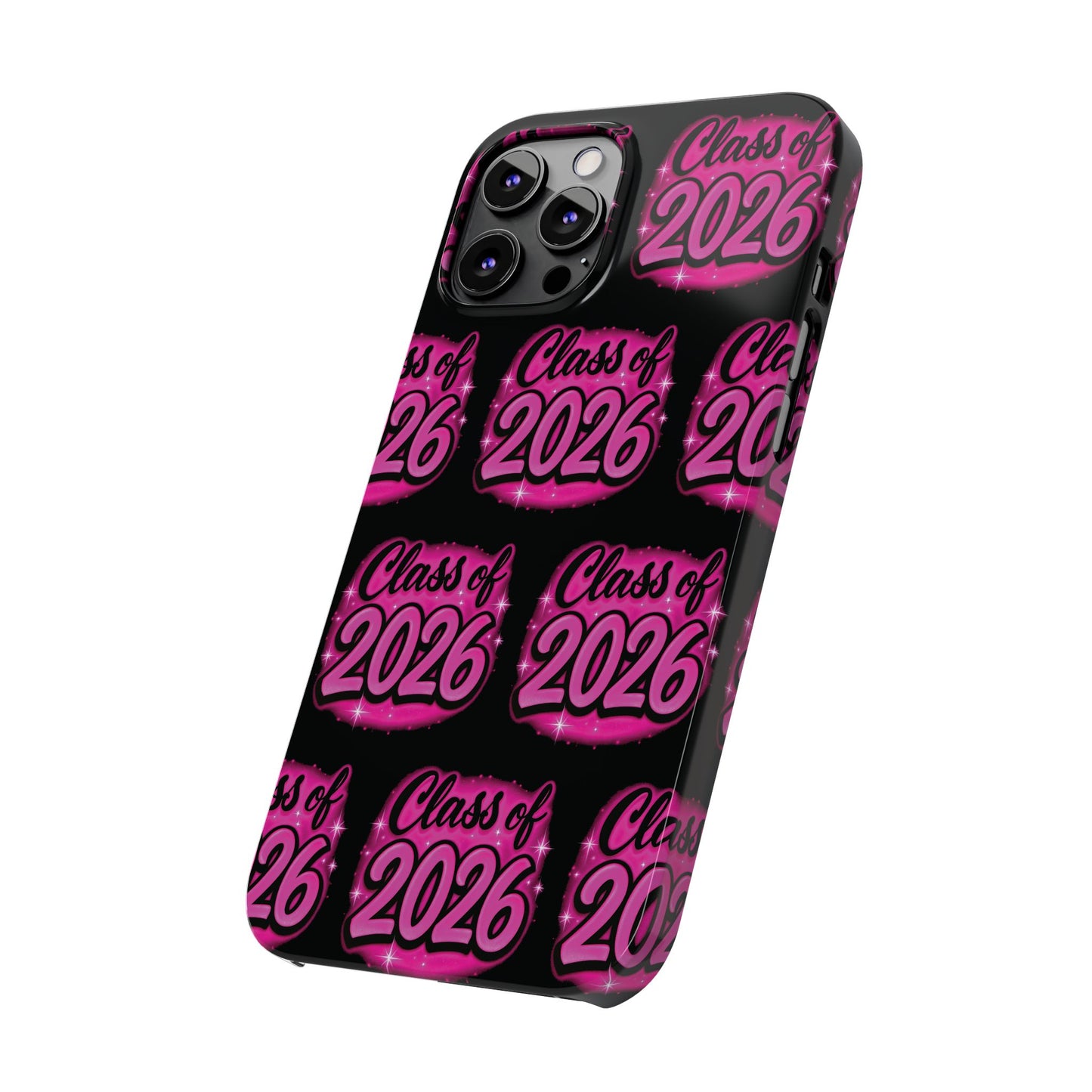 Class of 2026 iPhone Phone Case, Airbrush Graffiti Slim Case Cover,