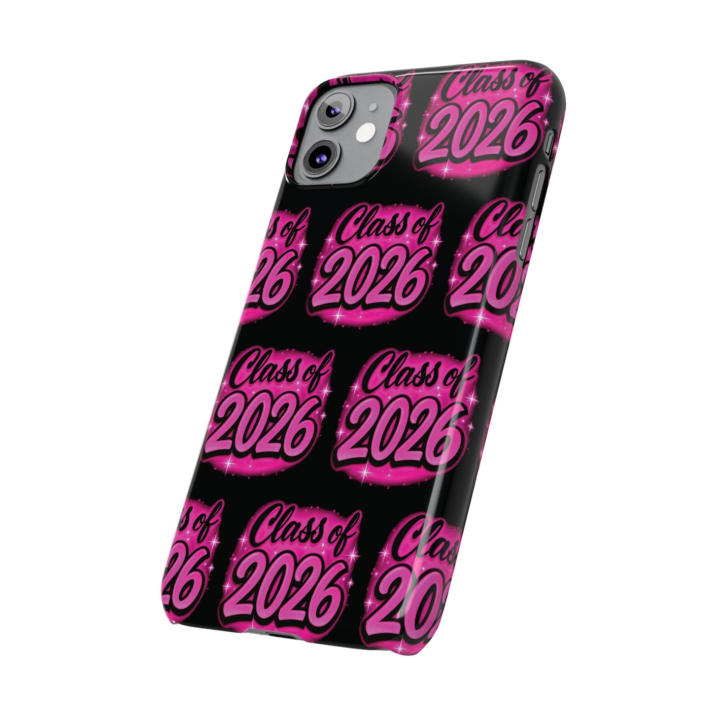Class of 2026 iPhone Phone Case, Airbrush Graffiti Slim Case Cover,