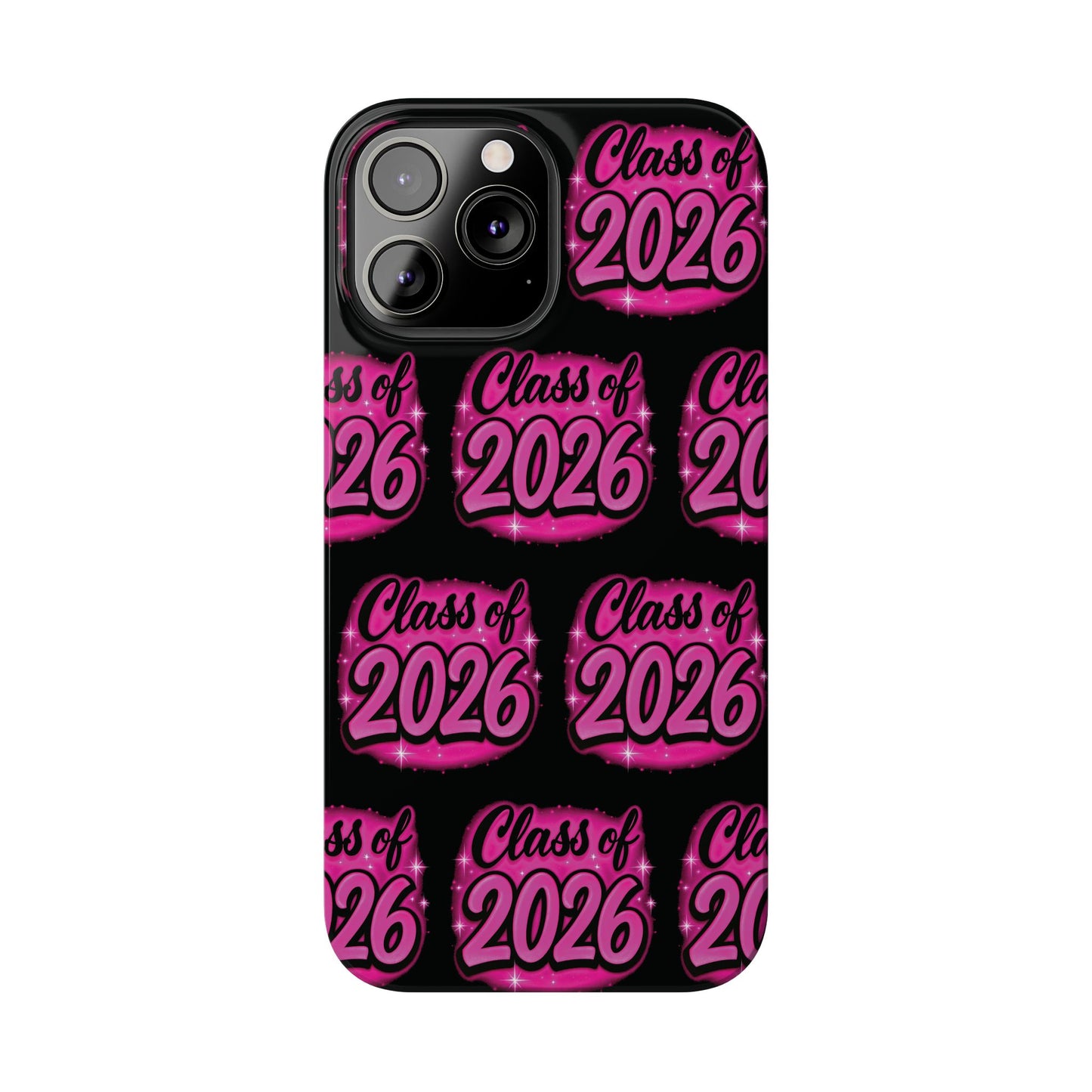Class of 2026 iPhone Phone Case, Airbrush Graffiti Slim Case Cover,