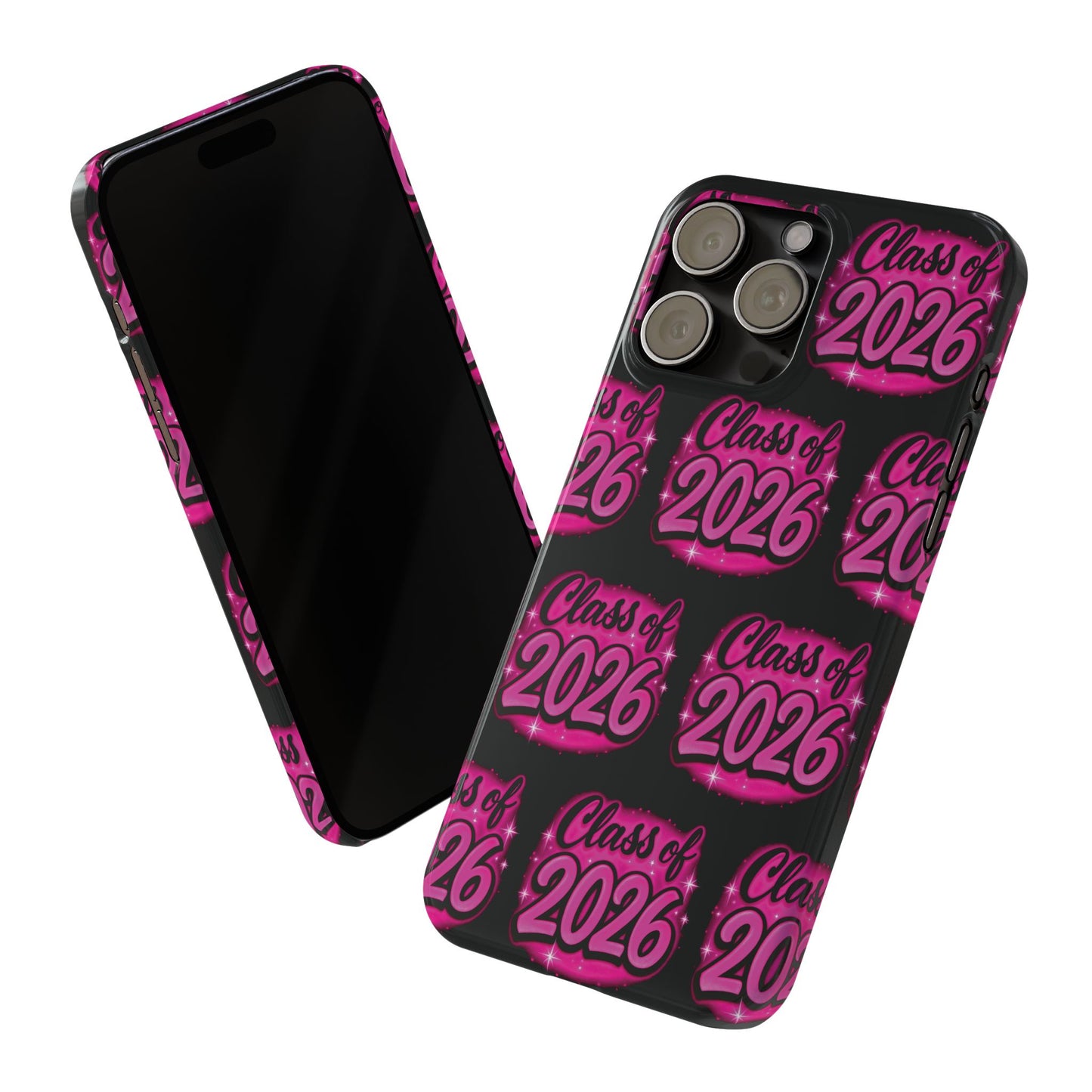 Class of 2026 iPhone Phone Case, Airbrush Graffiti Slim Case Cover,