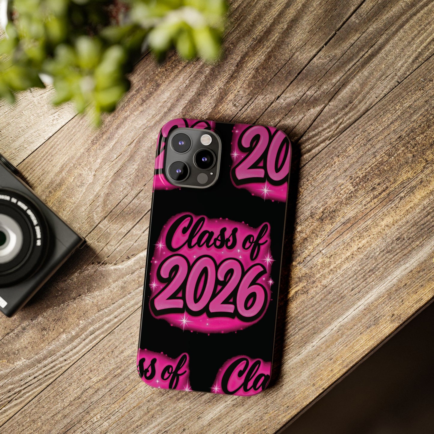 Class of 2026 iPhone Phone Case, Airbrush Graffiti Slim Case Cover,