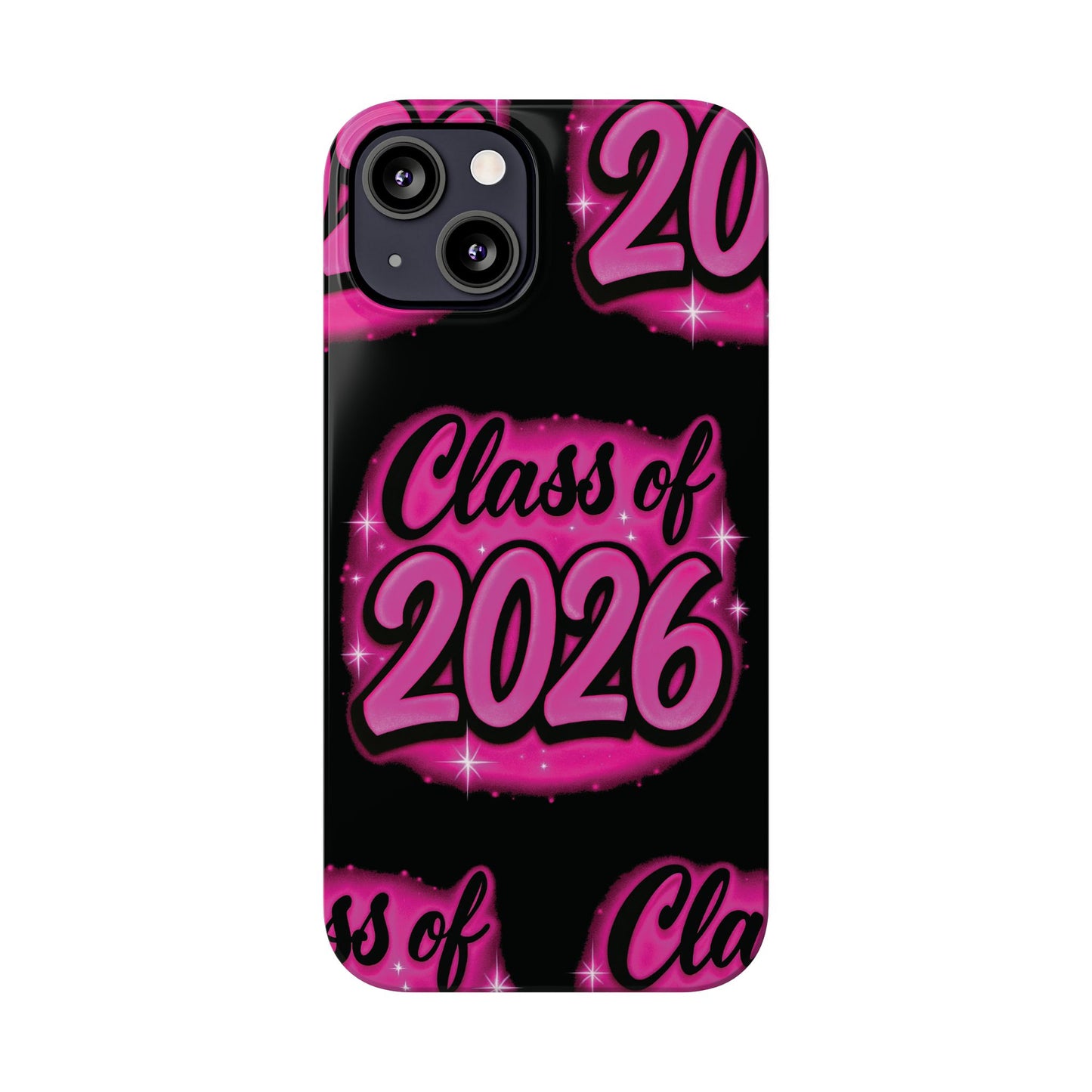 Class of 2026 iPhone Phone Case, Airbrush Graffiti Slim Case Cover,