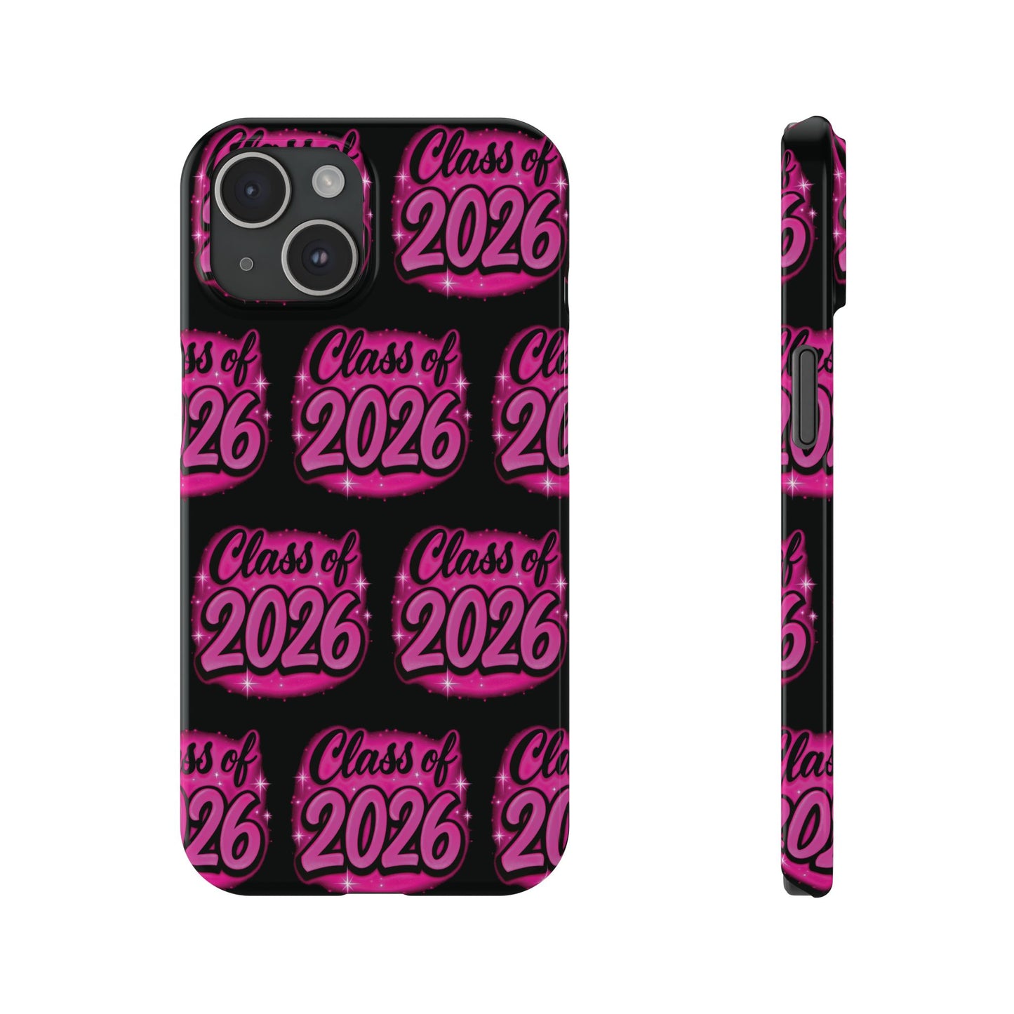 Class of 2026 iPhone Phone Case, Airbrush Graffiti Slim Case Cover,