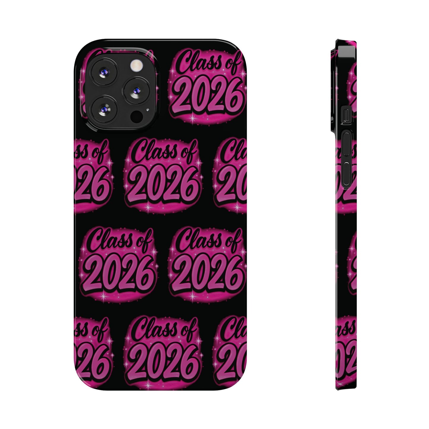 Class of 2026 iPhone Phone Case, Airbrush Graffiti Slim Case Cover,