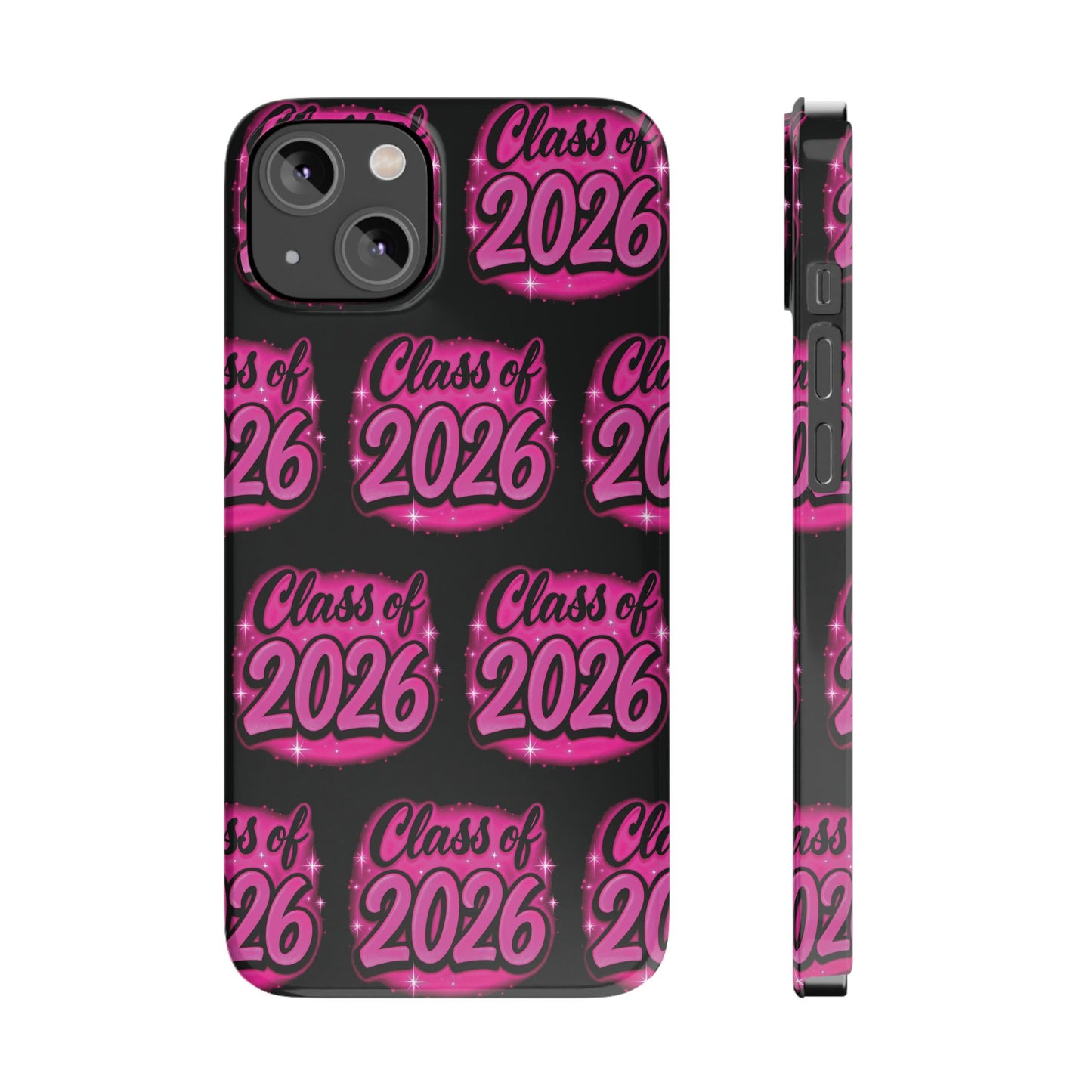 Class of 2026 iPhone Phone Case, Airbrush Graffiti Slim Case Cover,
