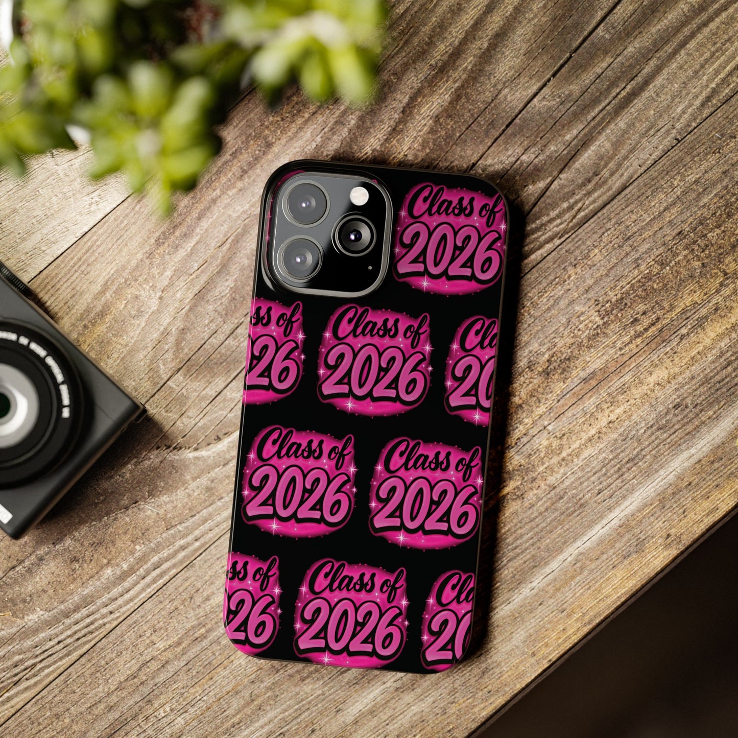 Class of 2026 iPhone Phone Case, Airbrush Graffiti Slim Case Cover,