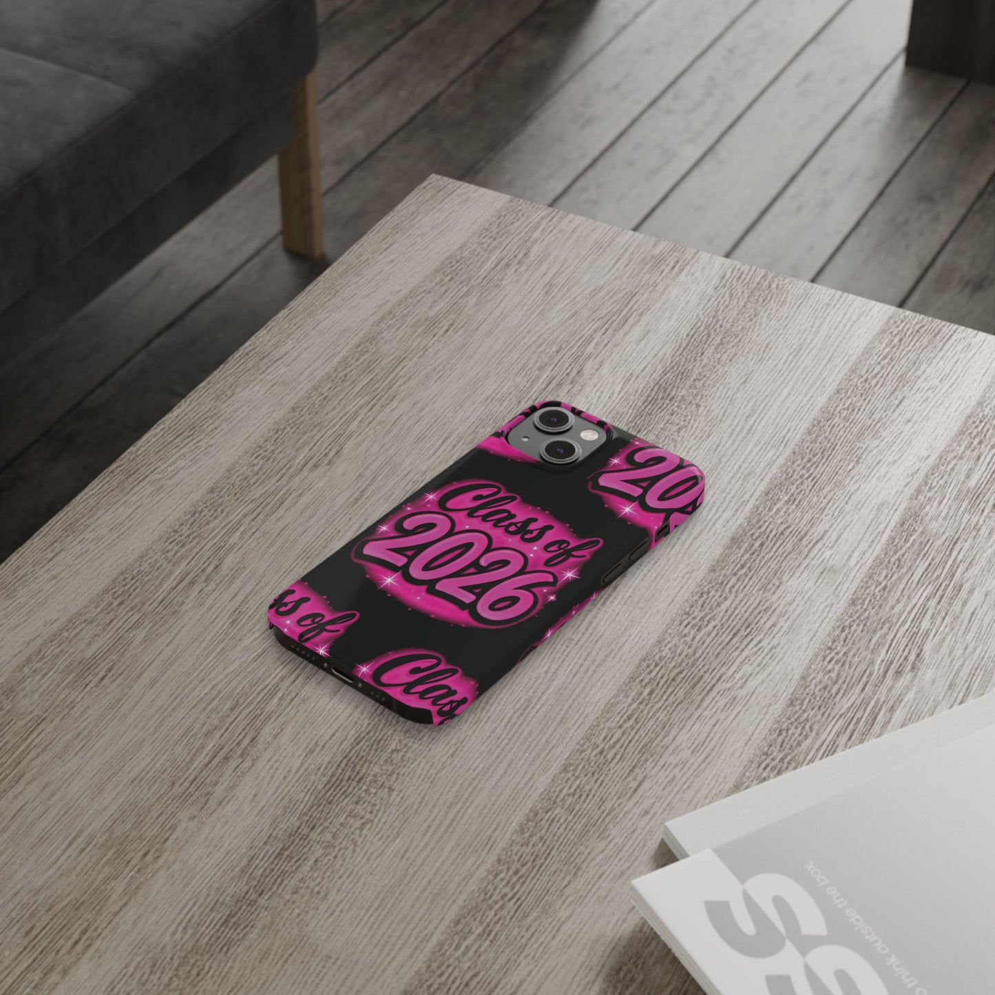 Class of 2026 iPhone Phone Case, Airbrush Graffiti Slim Case Cover,