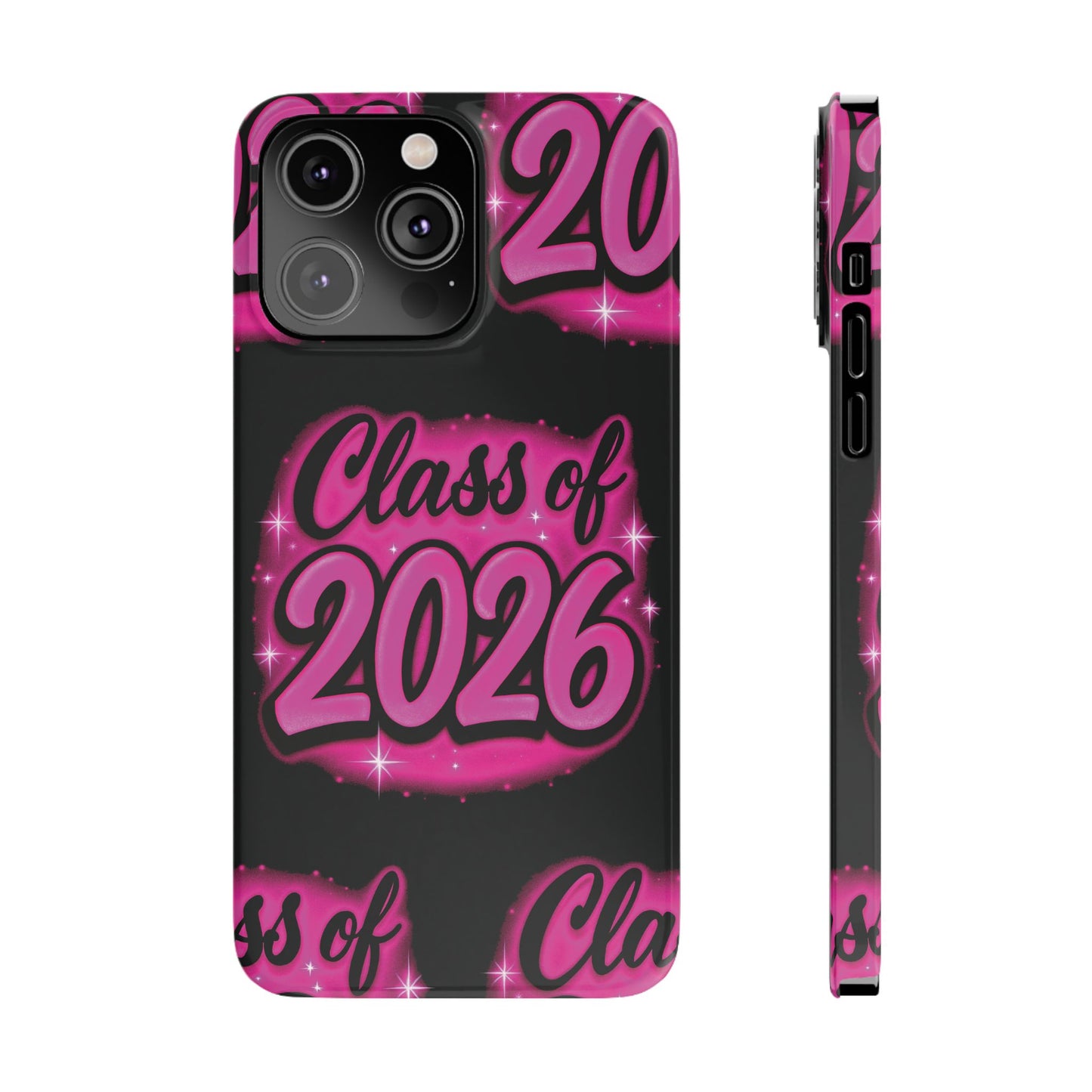 Class of 2026 iPhone Phone Case, Airbrush Graffiti Slim Case Cover,