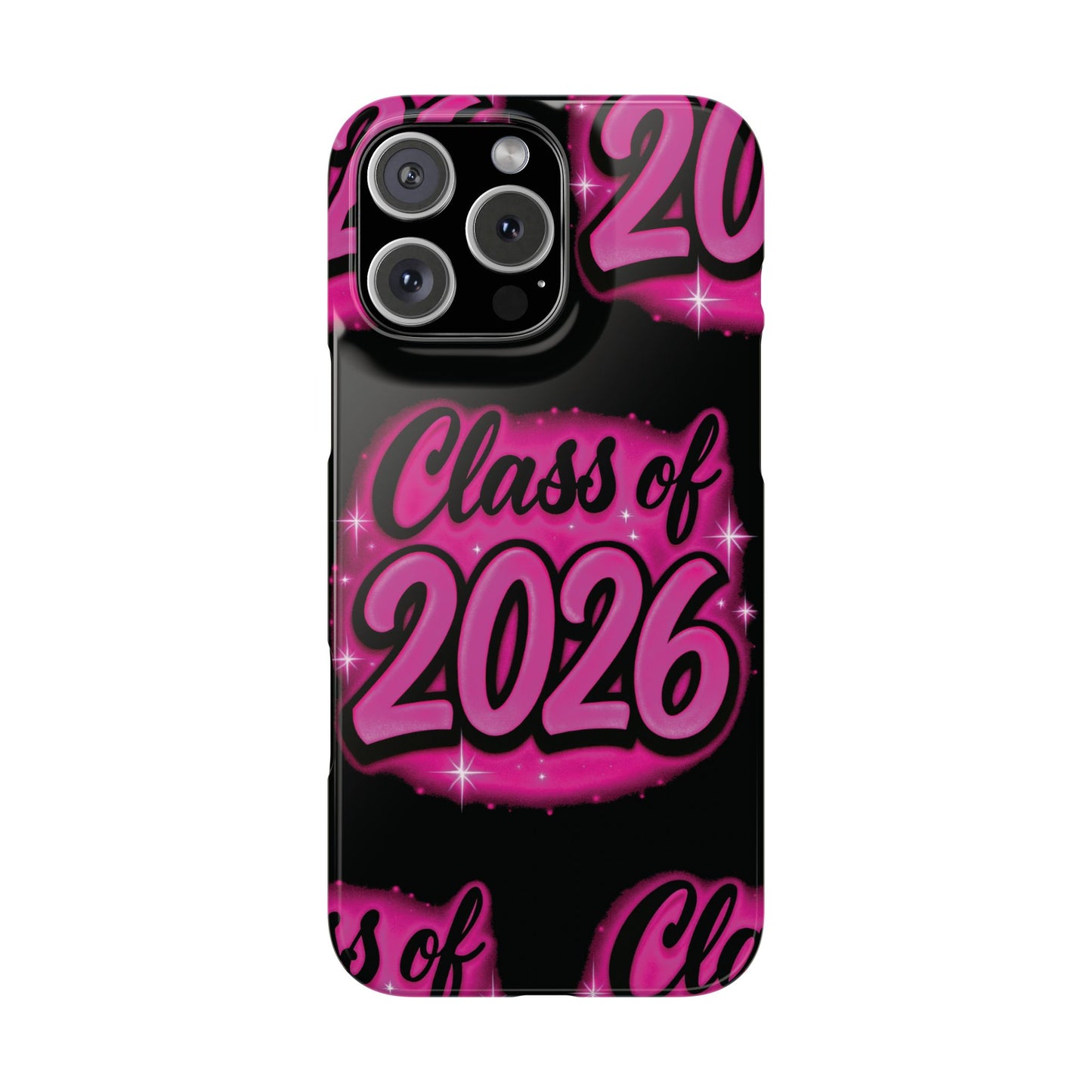 Class of 2026 iPhone Phone Case, Airbrush Graffiti Slim Case Cover,