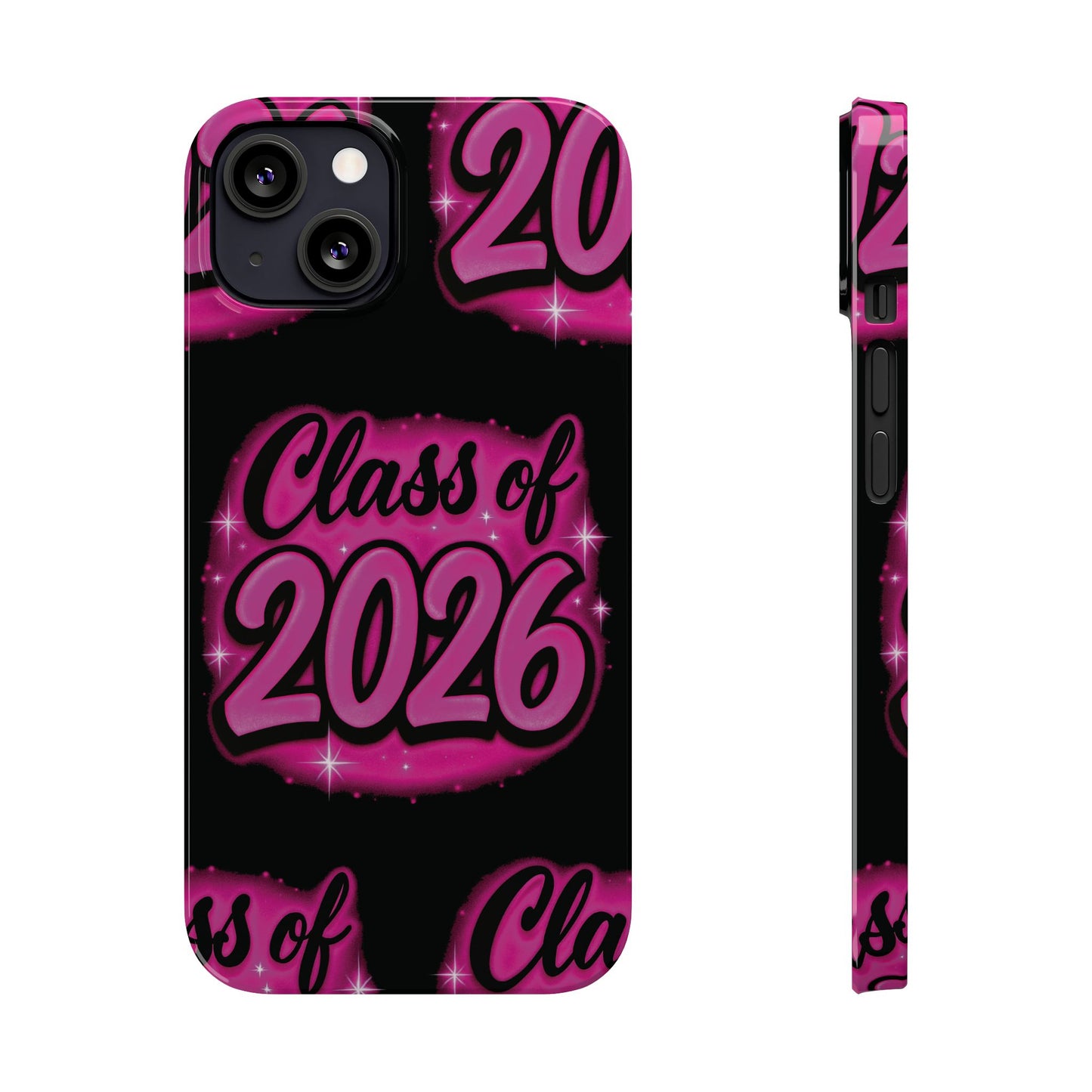 Class of 2026 iPhone Phone Case, Airbrush Graffiti Slim Case Cover,