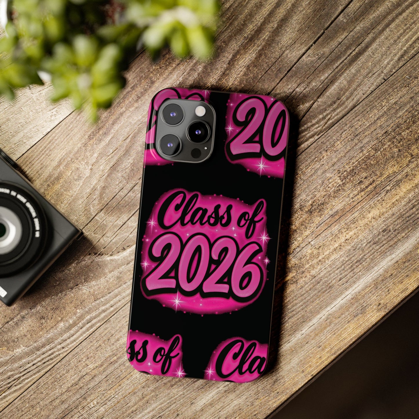 Class of 2026 iPhone Phone Case, Airbrush Graffiti Slim Case Cover,