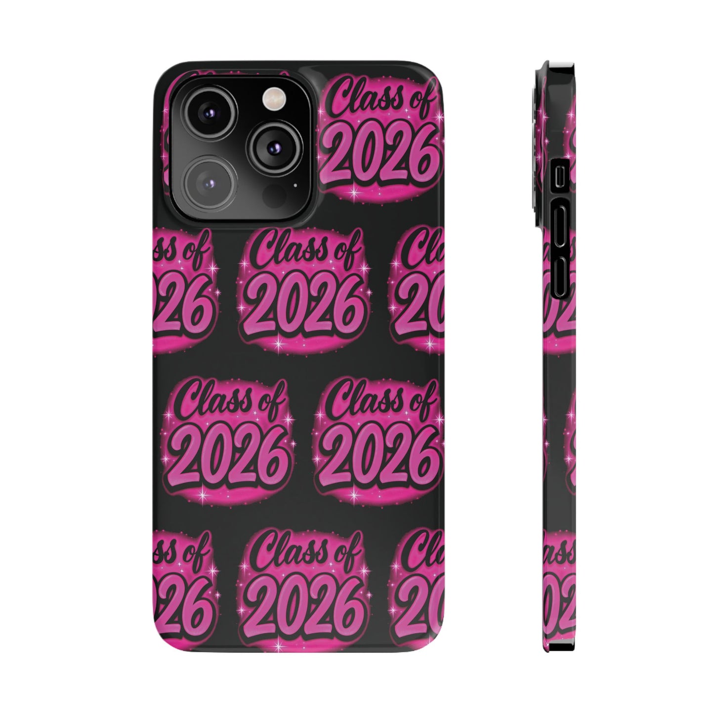 Class of 2026 iPhone Phone Case, Airbrush Graffiti Slim Case Cover,