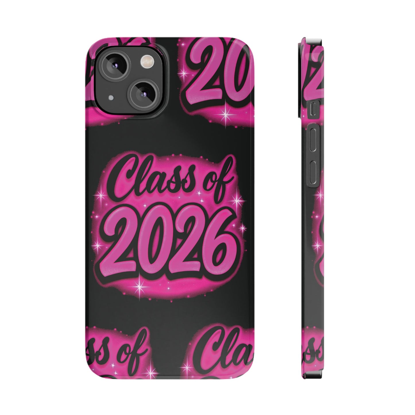 Class of 2026 iPhone Phone Case, Airbrush Graffiti Slim Case Cover,
