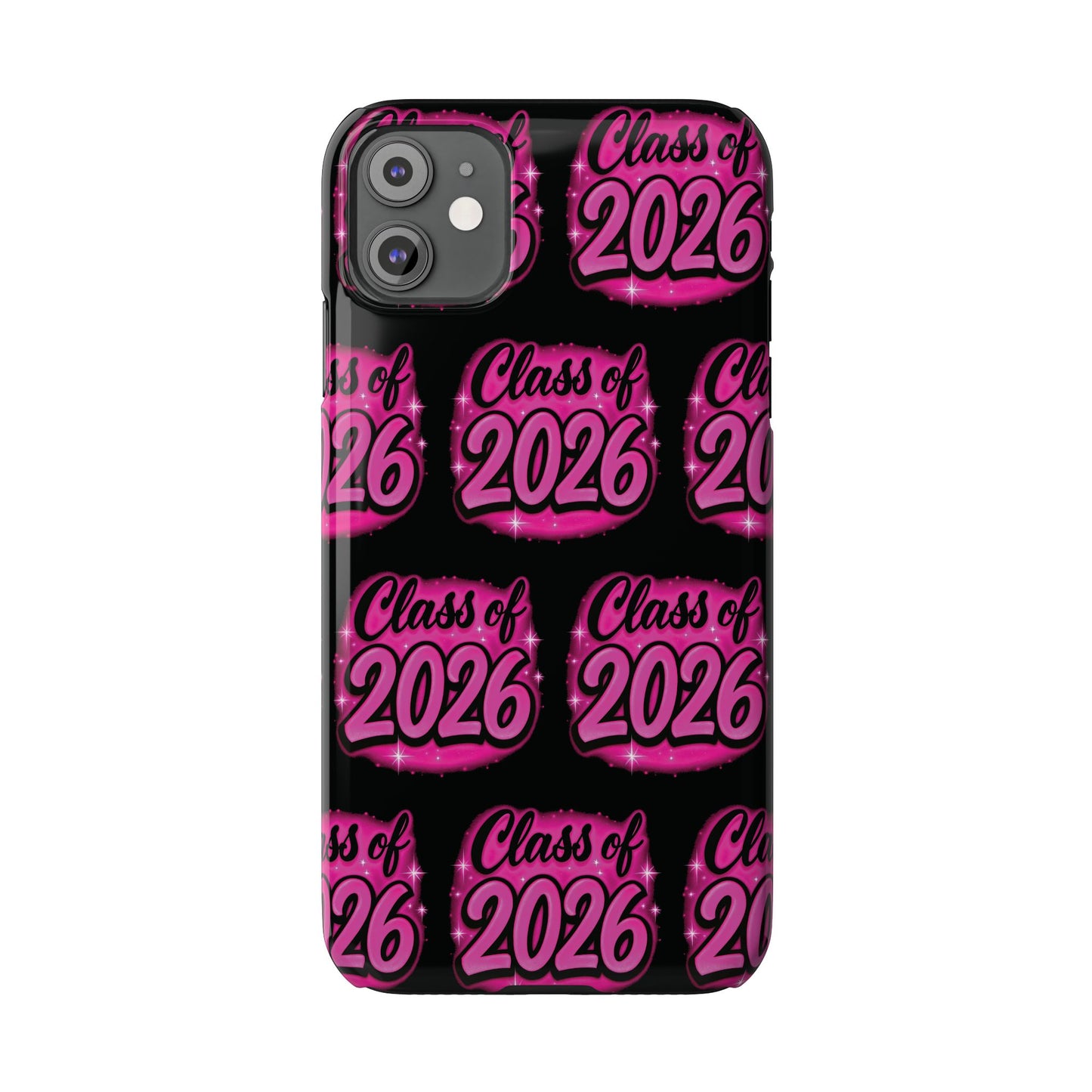 Class of 2026 iPhone Phone Case, Airbrush Graffiti Slim Case Cover,