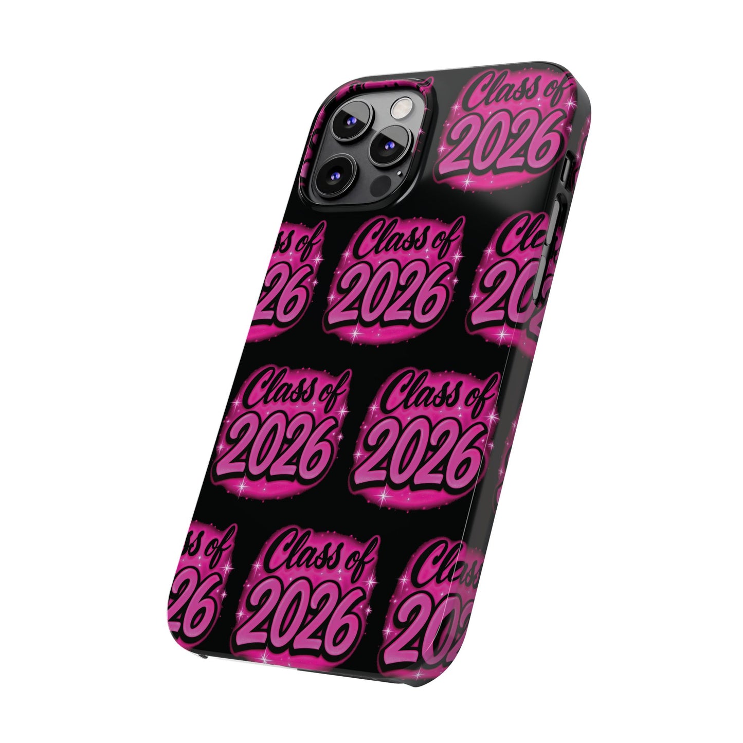 Class of 2026 iPhone Phone Case, Airbrush Graffiti Slim Case Cover,