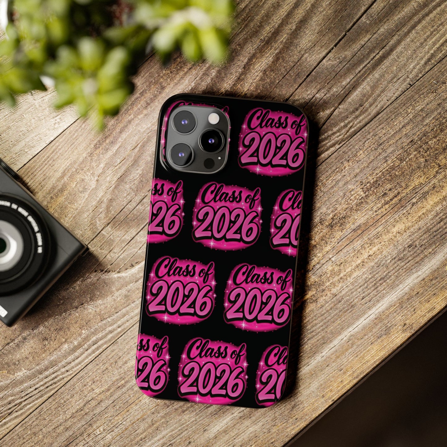 Class of 2026 iPhone Phone Case, Airbrush Graffiti Slim Case Cover,