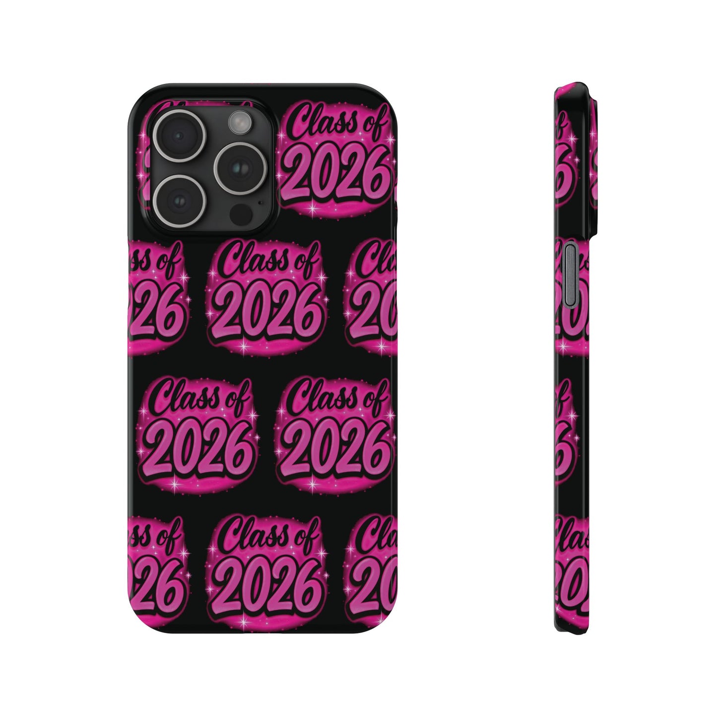 Class of 2026 iPhone Phone Case, Airbrush Graffiti Slim Case Cover,