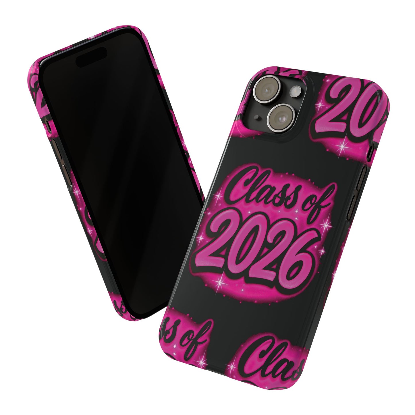 Class of 2026 iPhone Phone Case, Airbrush Graffiti Slim Case Cover,