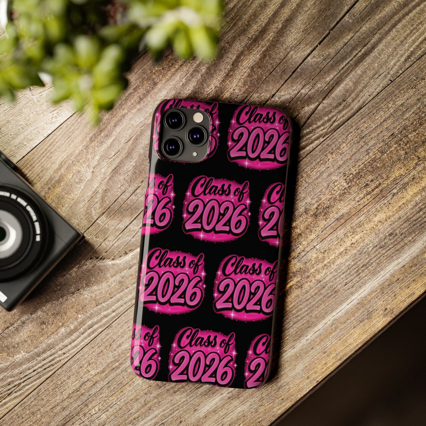 Class of 2026 iPhone Phone Case, Airbrush Graffiti Slim Case Cover,