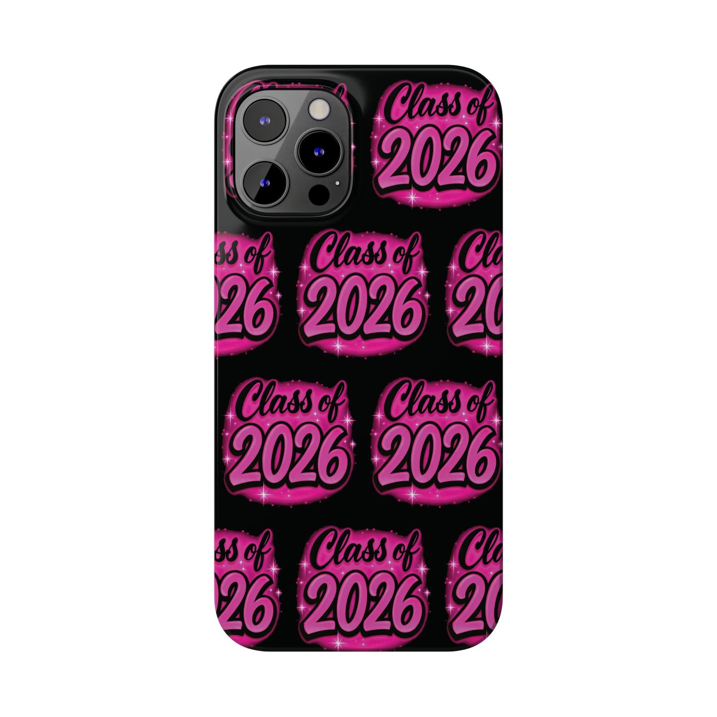 Class of 2026 iPhone Phone Case, Airbrush Graffiti Slim Case Cover,