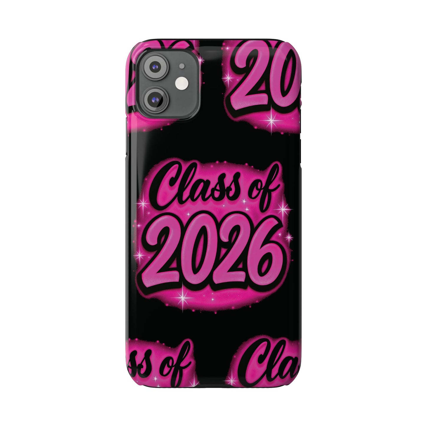 Class of 2026 iPhone Phone Case, Airbrush Graffiti Slim Case Cover,