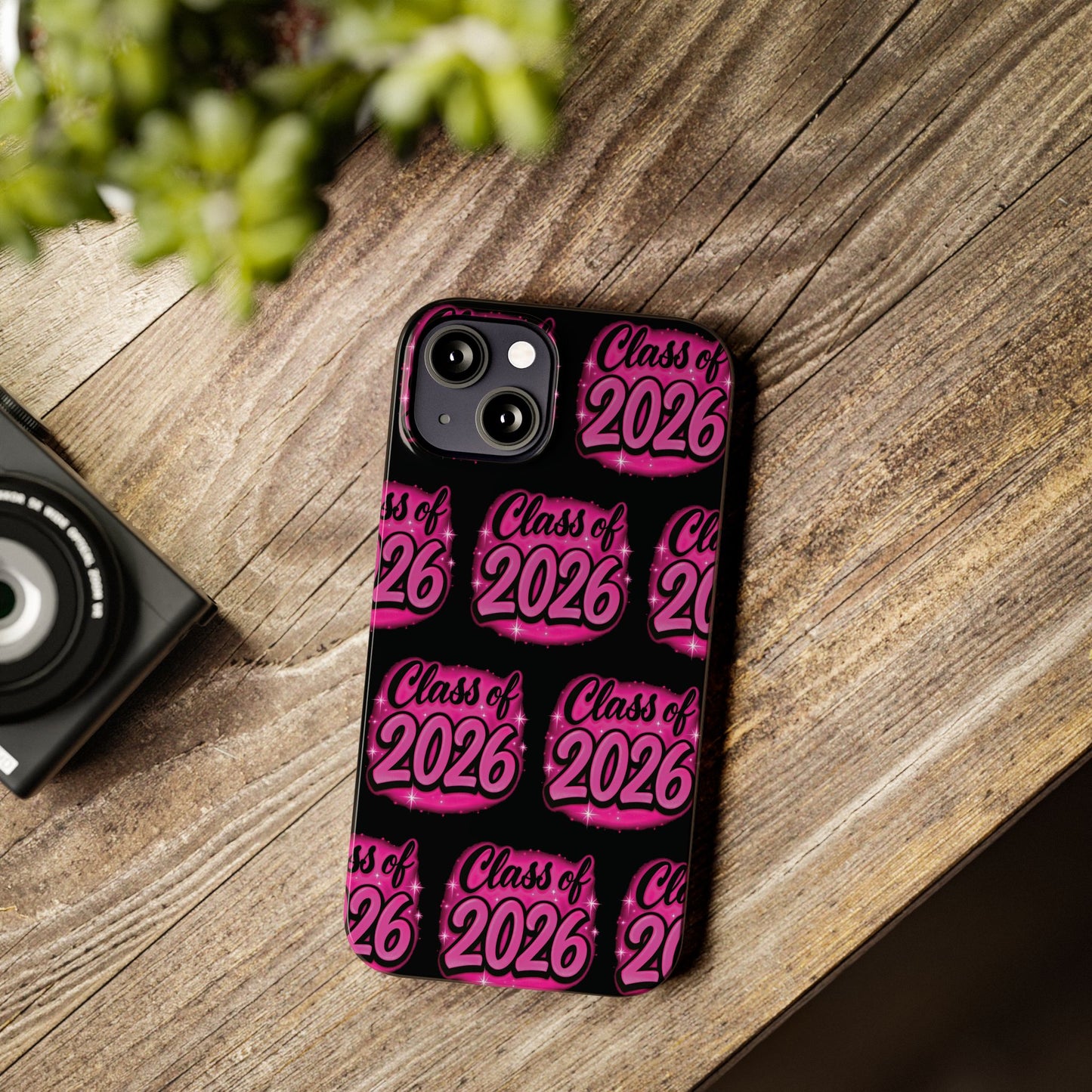 Class of 2026 iPhone Phone Case, Airbrush Graffiti Slim Case Cover,
