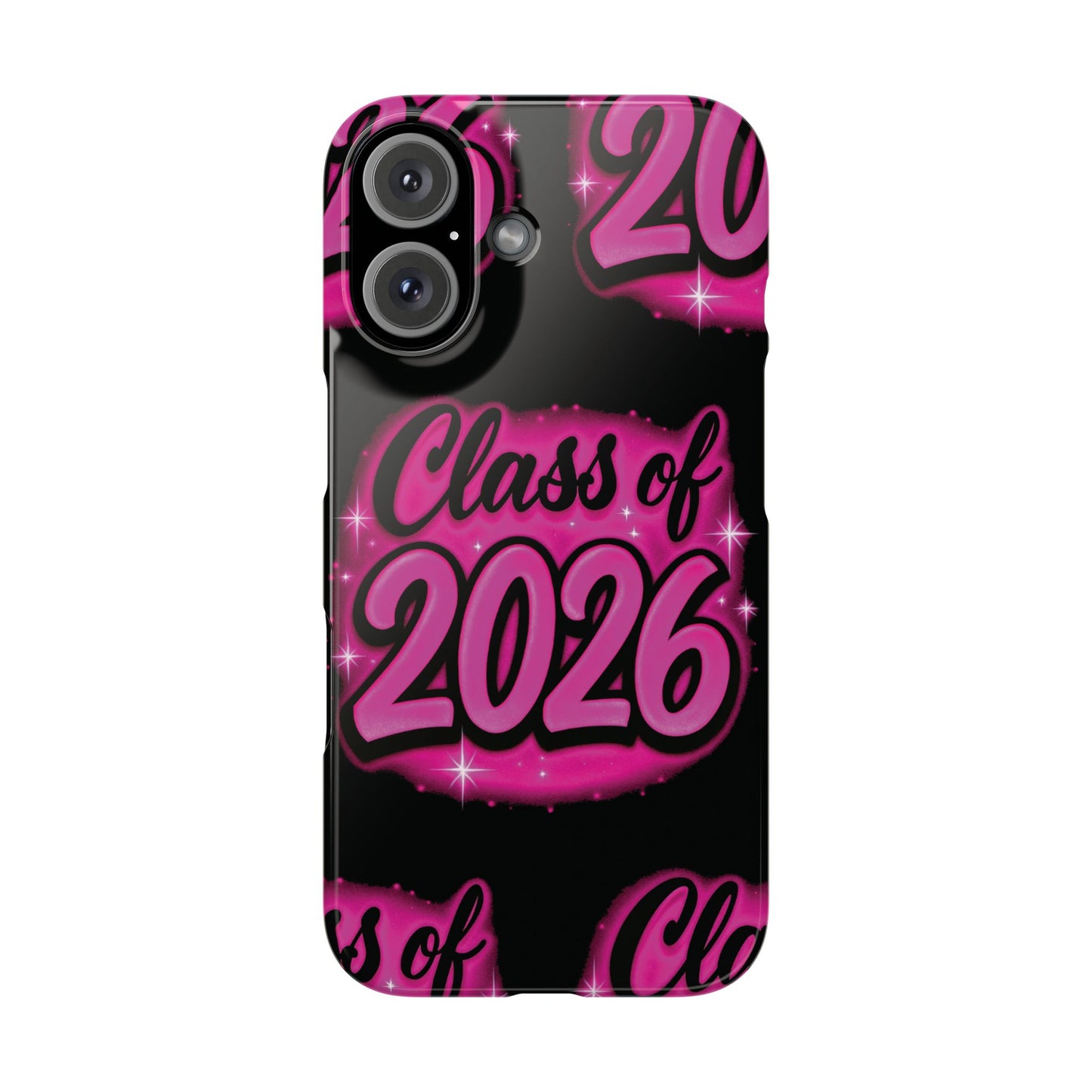 Class of 2026 iPhone Phone Case, Airbrush Graffiti Slim Case Cover,