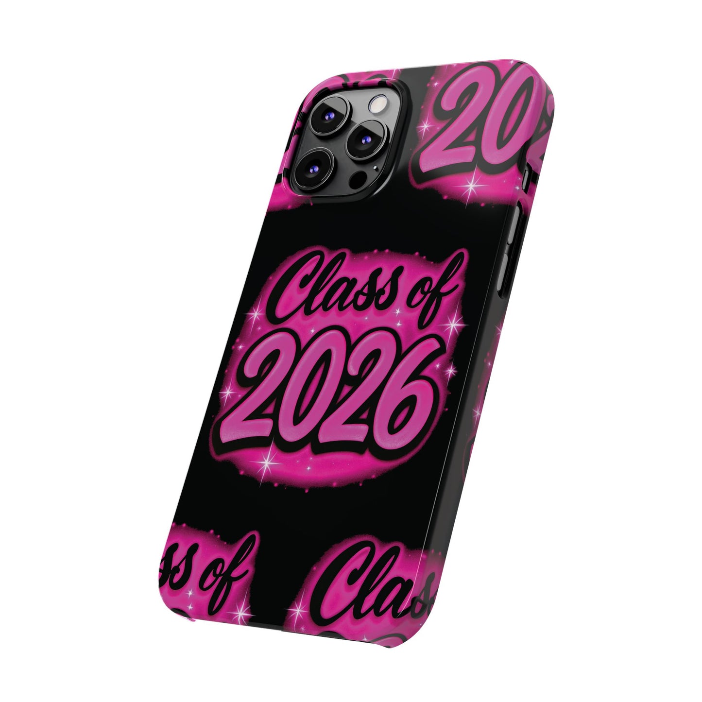 Class of 2026 iPhone Phone Case, Airbrush Graffiti Slim Case Cover,