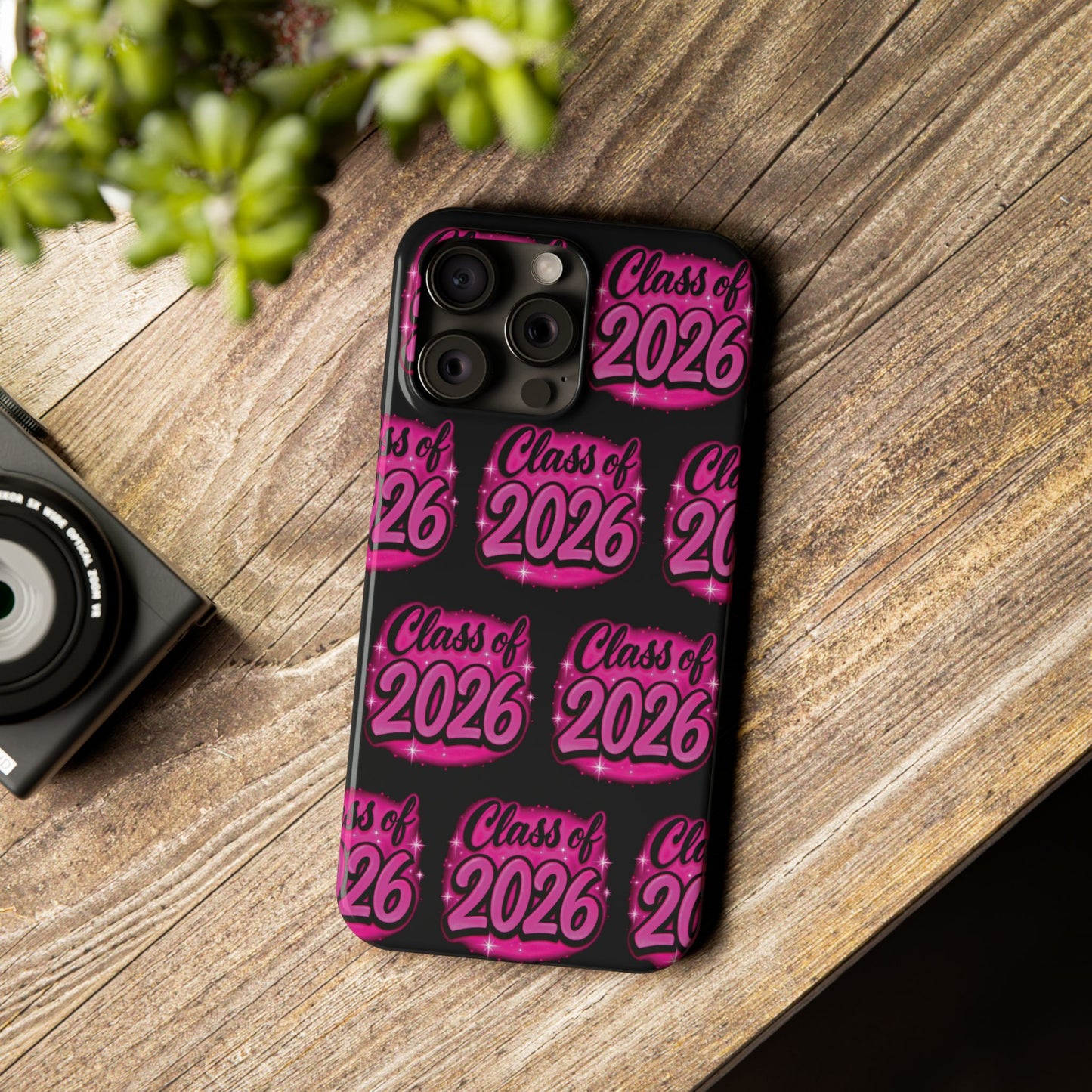 Class of 2026 iPhone Phone Case, Airbrush Graffiti Slim Case Cover,