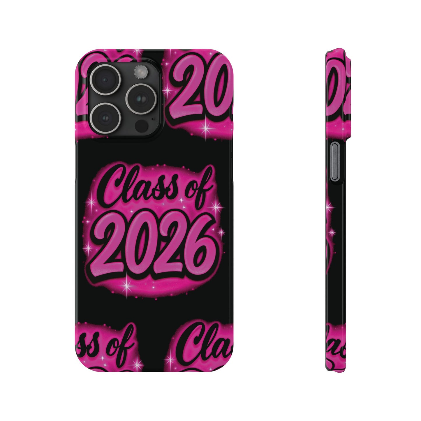 Class of 2026 iPhone Phone Case, Airbrush Graffiti Slim Case Cover,