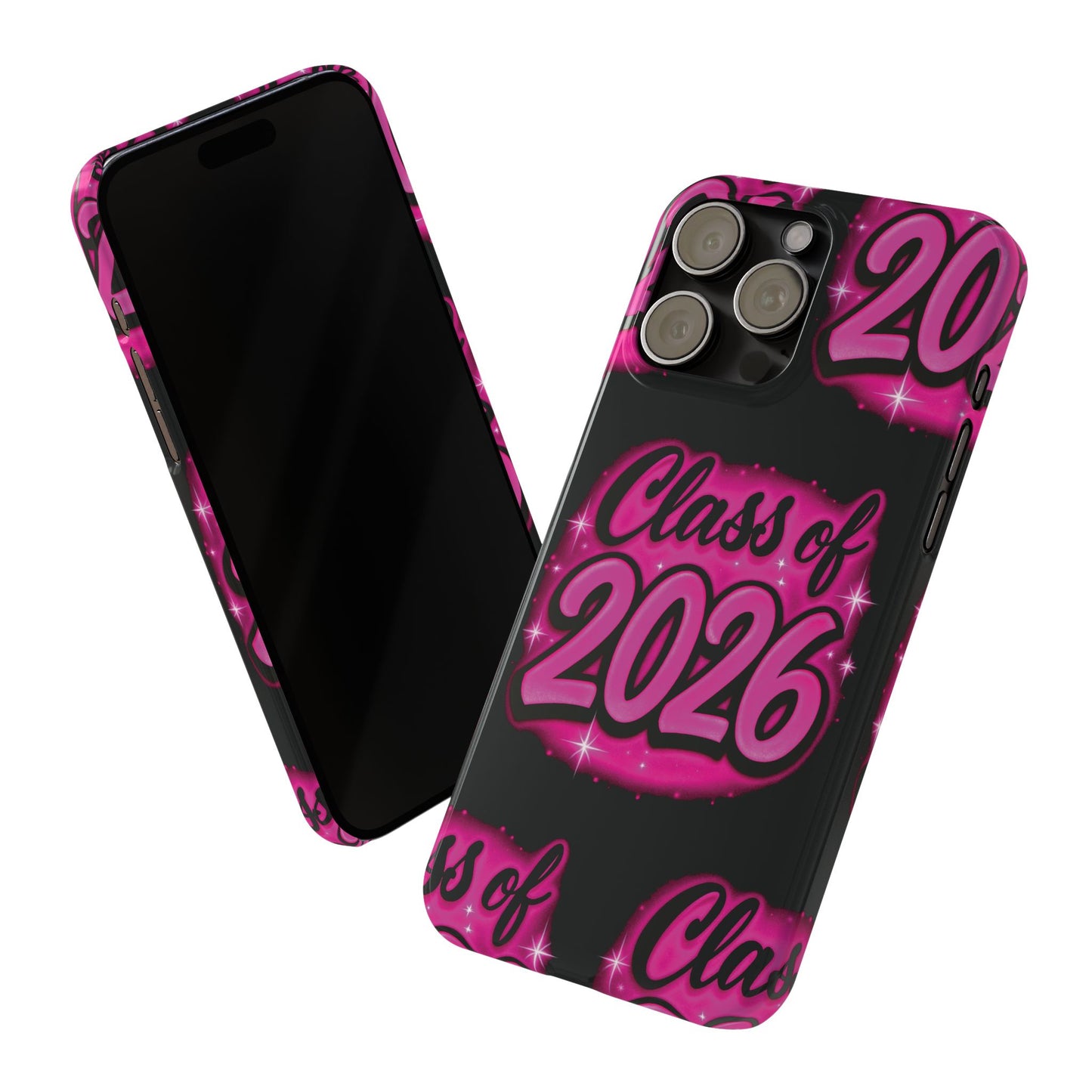 Class of 2026 iPhone Phone Case, Airbrush Graffiti Slim Case Cover,