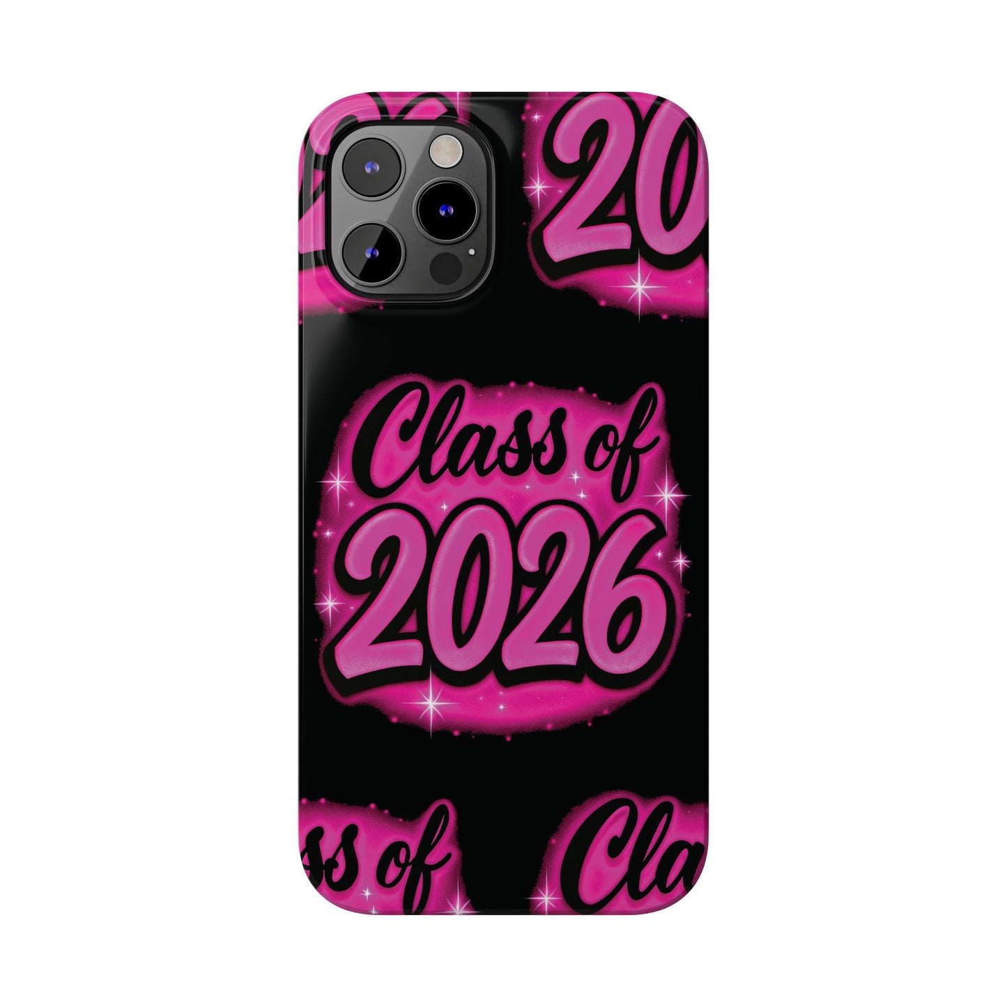 Class of 2026 iPhone Phone Case, Airbrush Graffiti Slim Case Cover,