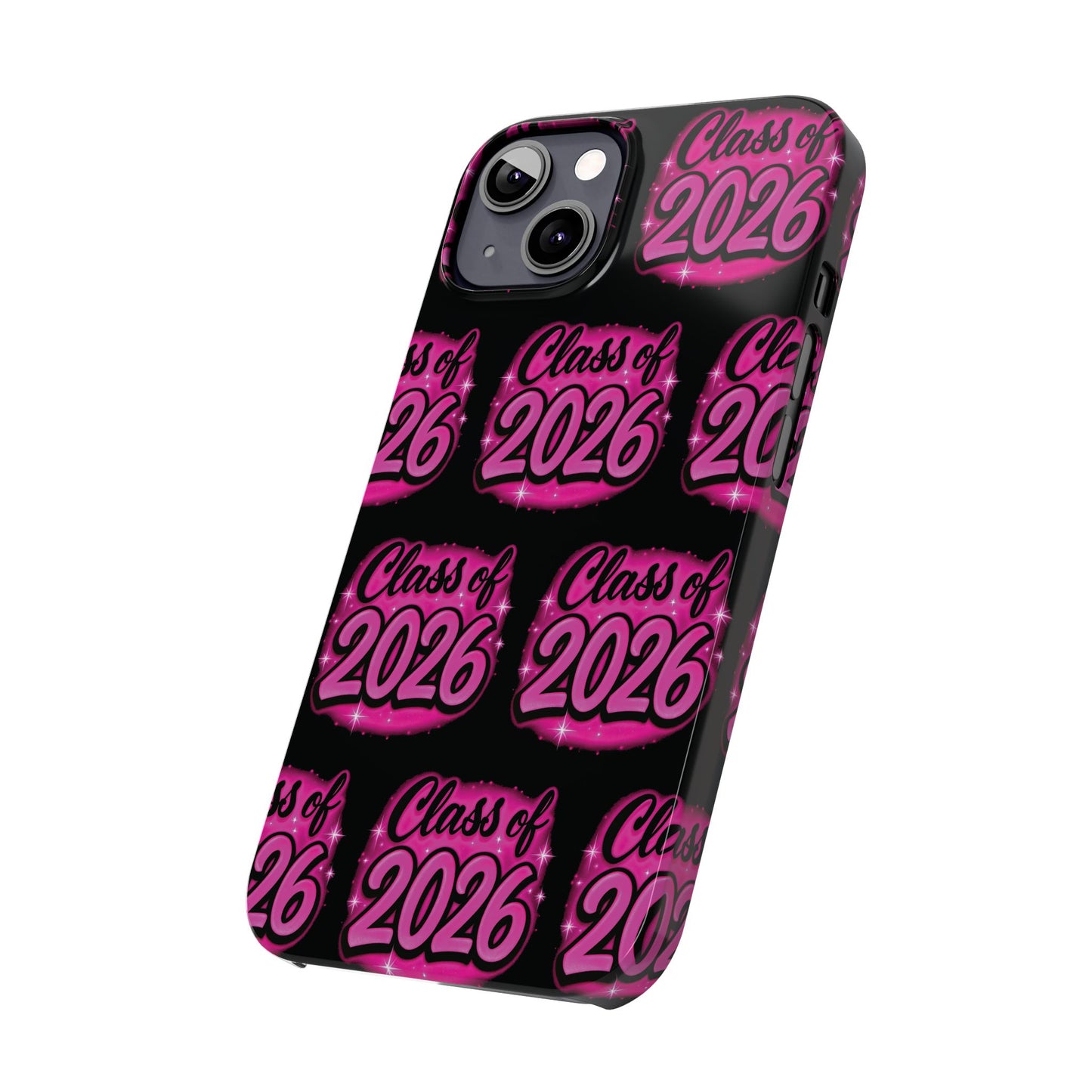 Class of 2026 iPhone Phone Case, Airbrush Graffiti Slim Case Cover,