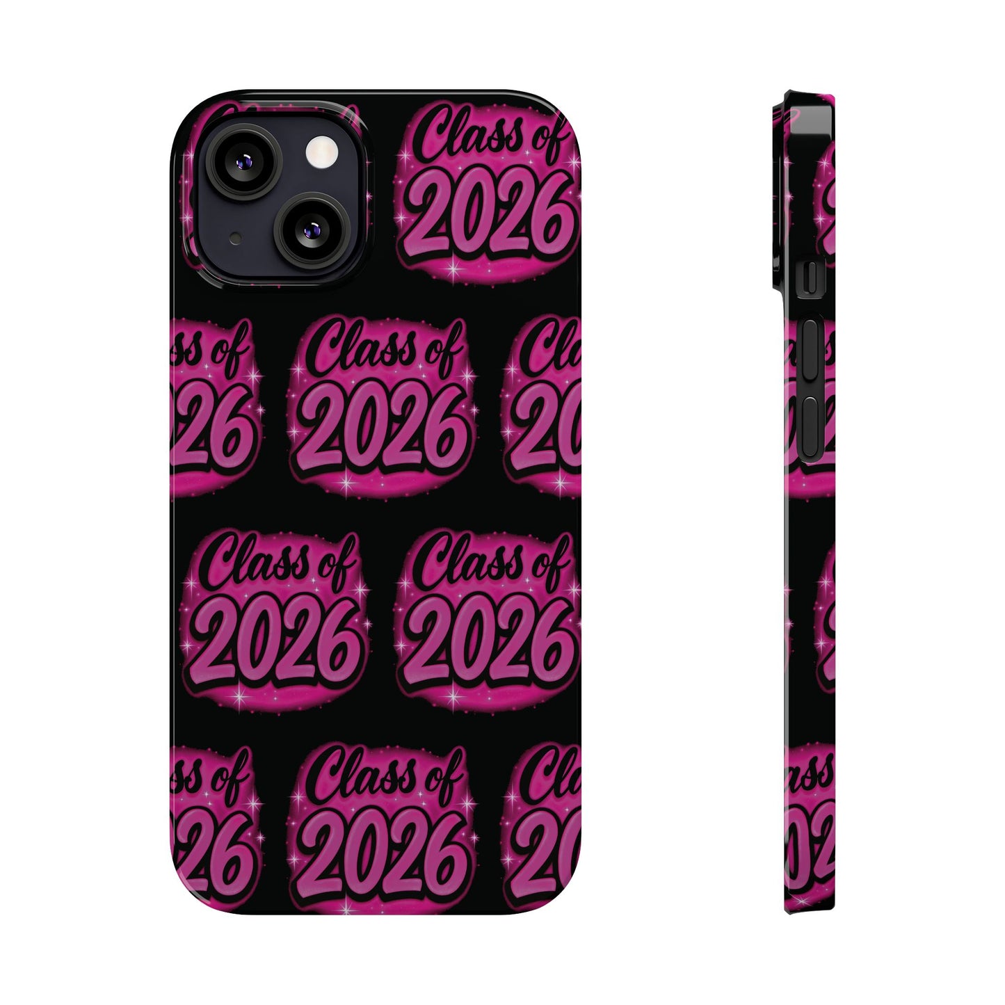 Class of 2026 iPhone Phone Case, Airbrush Graffiti Slim Case Cover,
