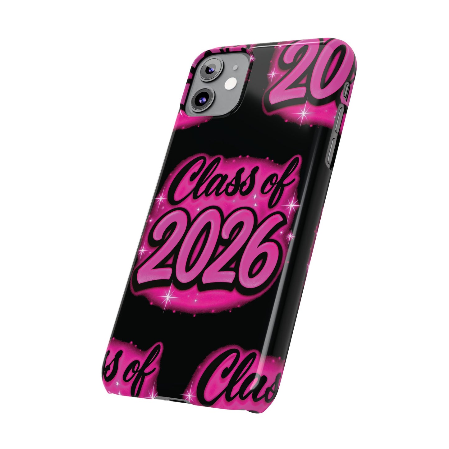 Class of 2026 iPhone Phone Case, Airbrush Graffiti Slim Case Cover,