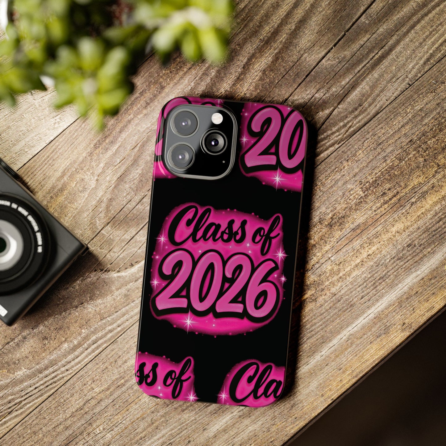 Class of 2026 iPhone Phone Case, Airbrush Graffiti Slim Case Cover,