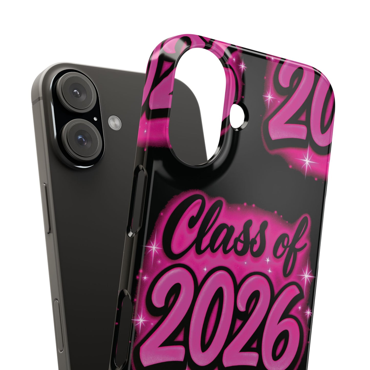 Class of 2026 iPhone Phone Case, Airbrush Graffiti Slim Case Cover,