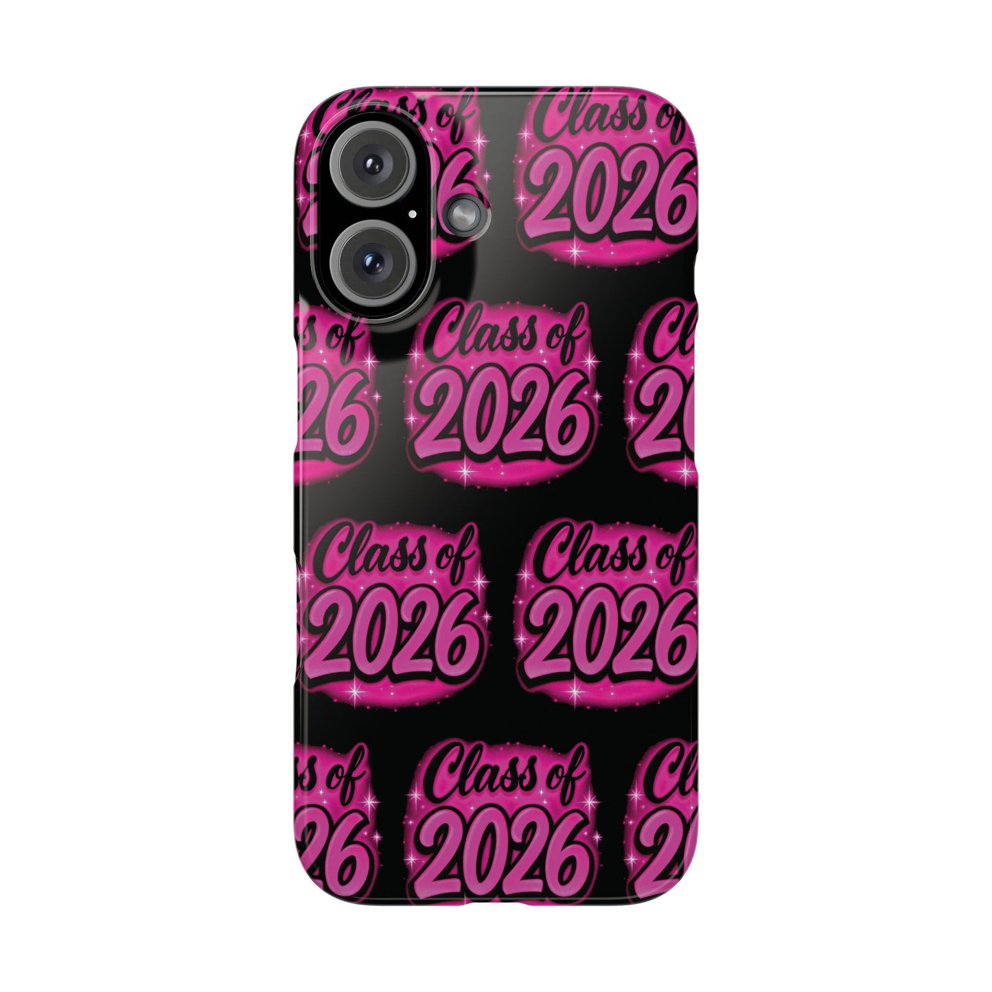 Class of 2026 iPhone Phone Case, Airbrush Graffiti Slim Case Cover,