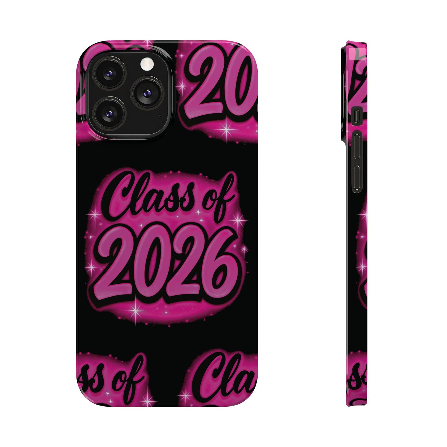 Class of 2026 iPhone Phone Case, Airbrush Graffiti Slim Case Cover,