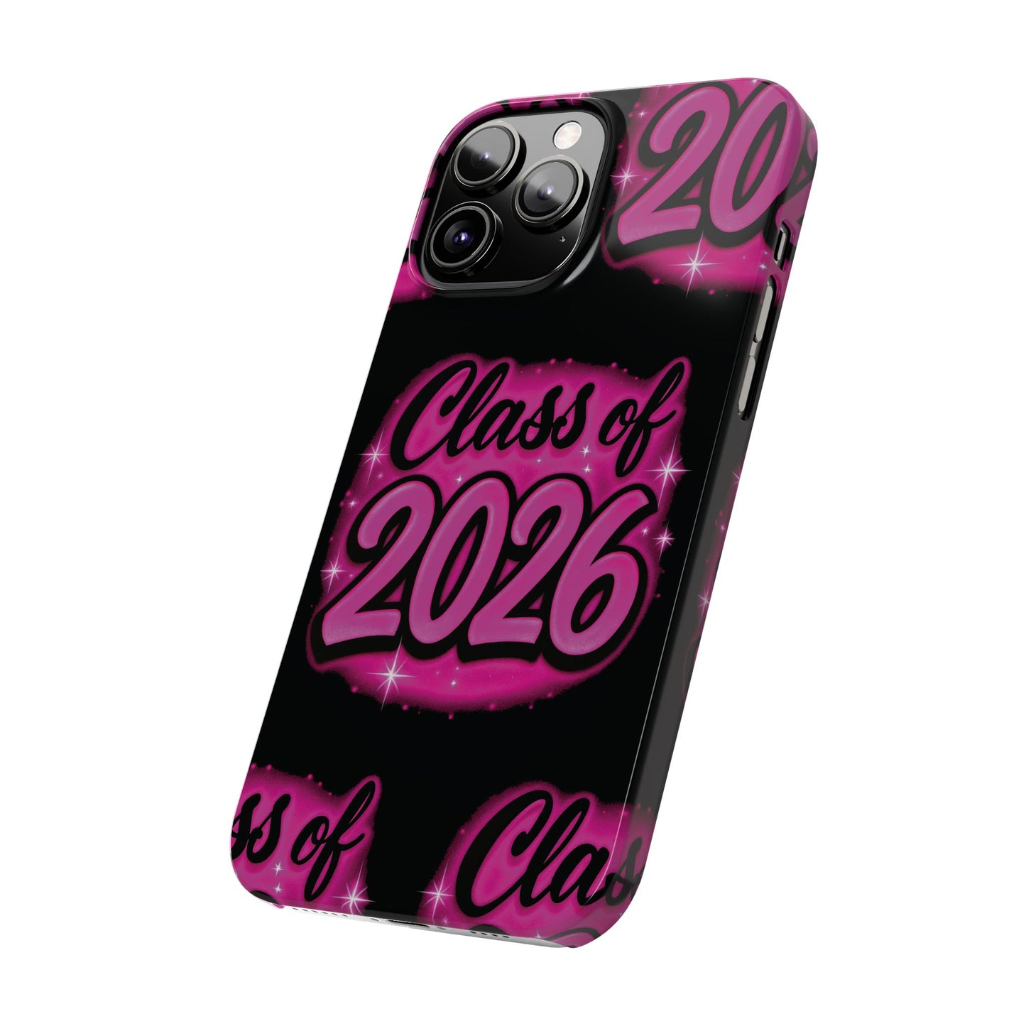 Class of 2026 iPhone Phone Case, Airbrush Graffiti Slim Case Cover,