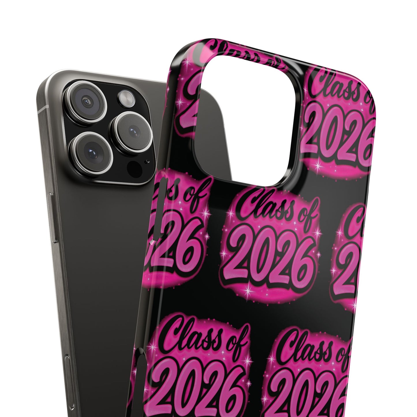 Class of 2026 iPhone Phone Case, Airbrush Graffiti Slim Case Cover,